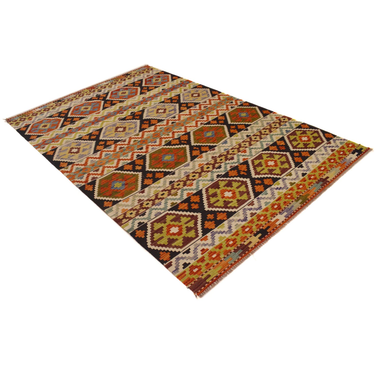 Handmade Vegetable Kilim 4' 10 x 7' 6 (ft) - No. P34988
