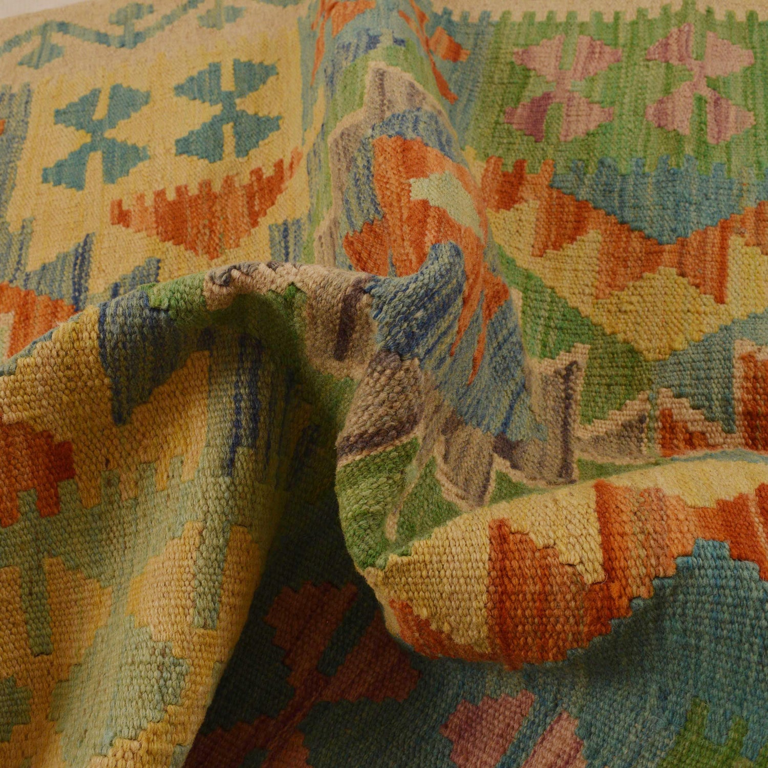 Handmade Vegetable Kelim 3' 3"  x 4' 11" (ft) - No. P34999