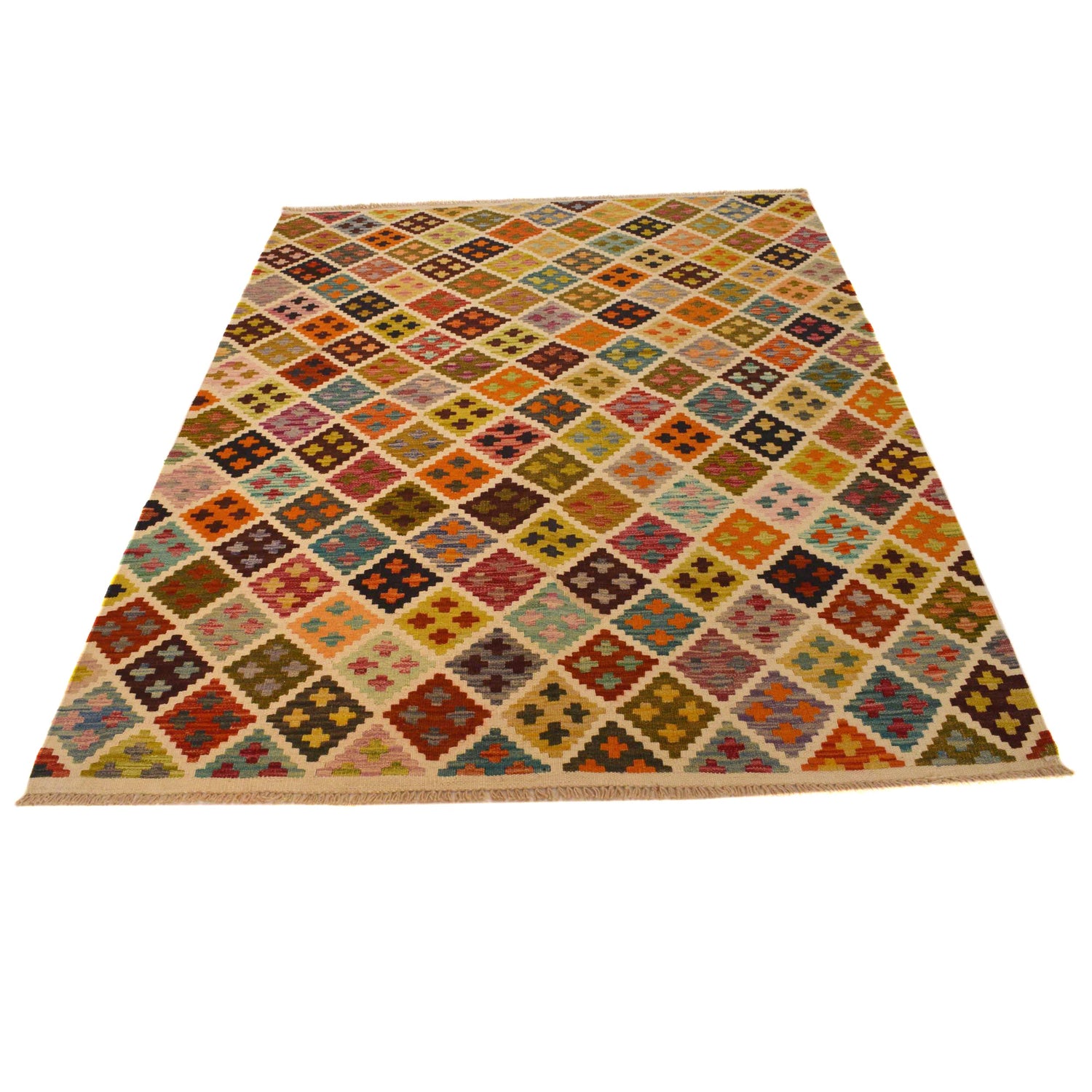 Handmade Vegetable Kilim 4' 11 x 6' 8 (ft) - No. P35019