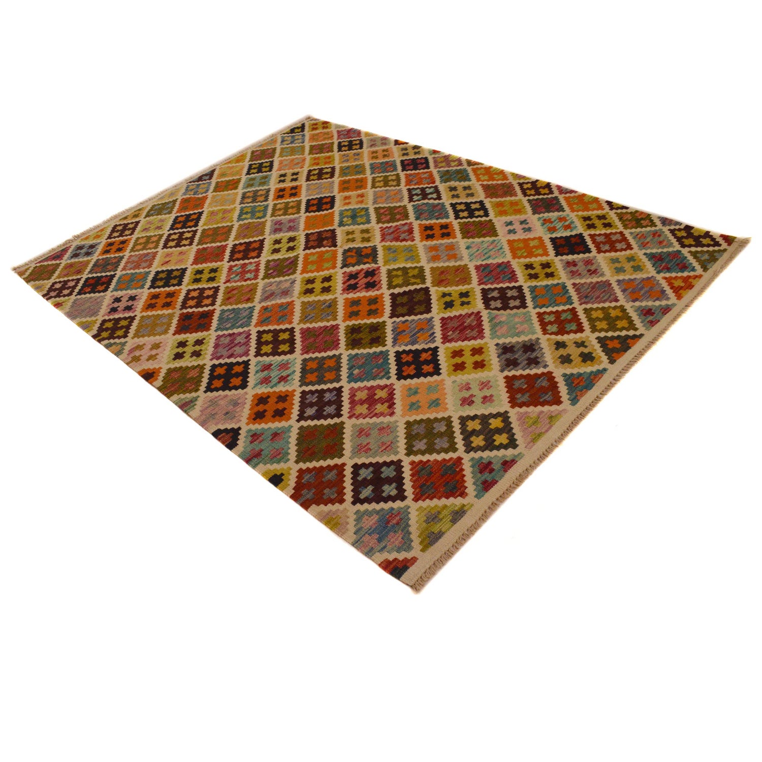 Handmade Vegetable Kilim 4' 11 x 6' 8 (ft) - No. P35019