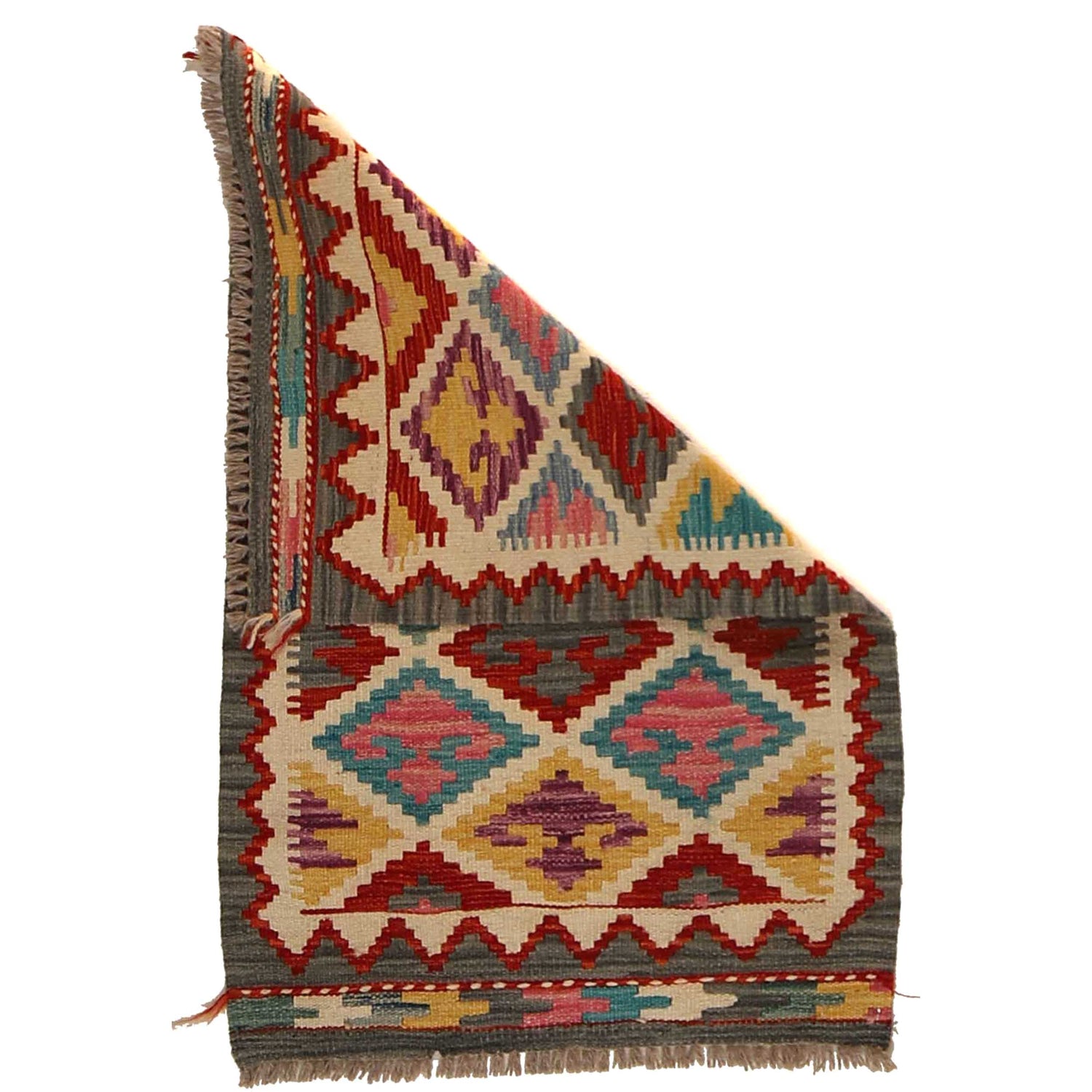 Handmade Vegetable Kilim 1' 11" x 3' 1" (ft) - No. P35036