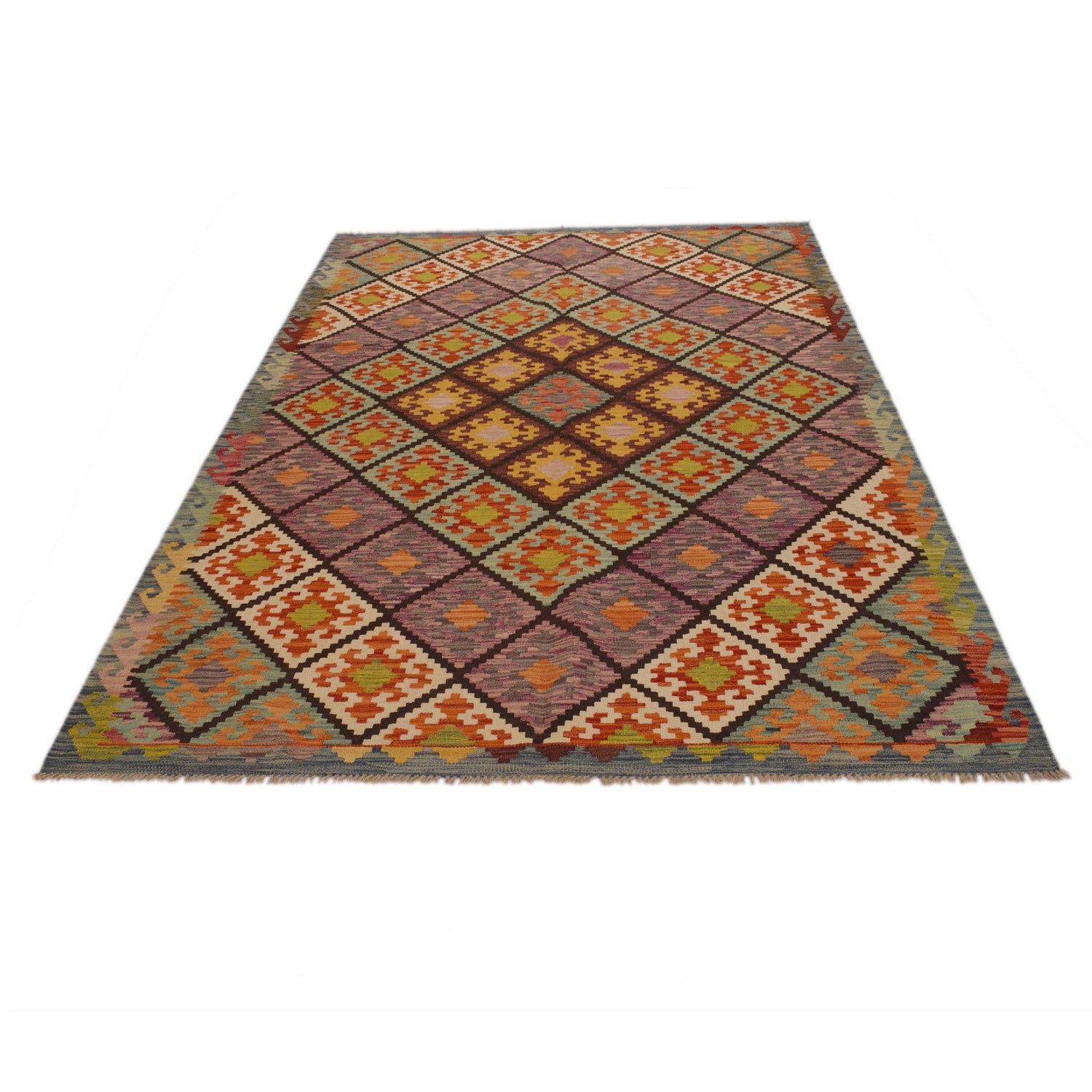 Handmade Vegetable Kilim 5' 9" x 8' 5" (ft) - No. P35038