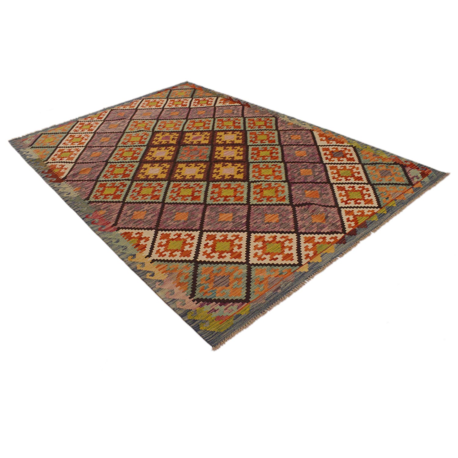 Handmade Vegetable Kilim 5' 9" x 8' 5" (ft) - No. P35038