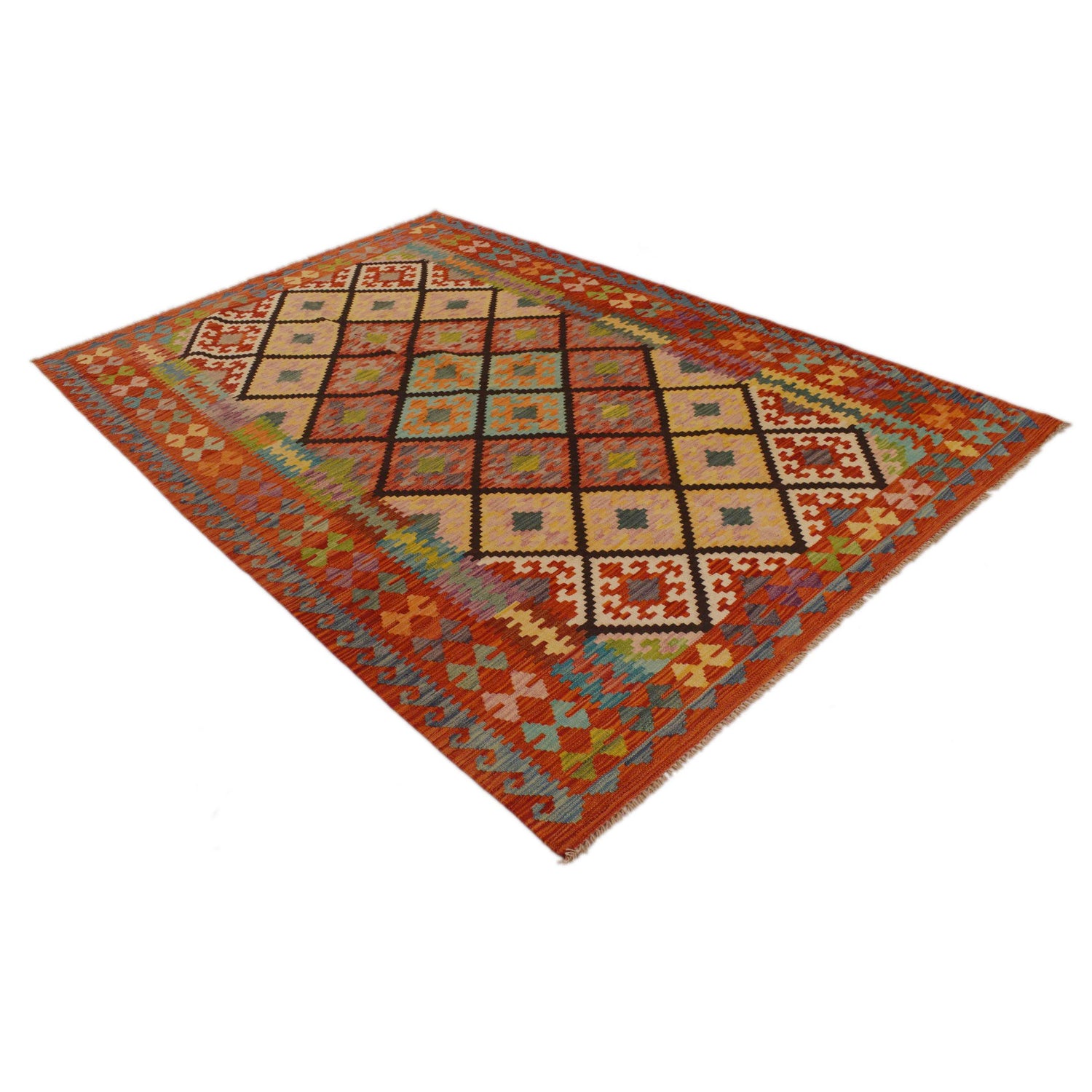 Handmade Vegetable Kelim 5' 10" x 8' 6" (ft) - No. P35041