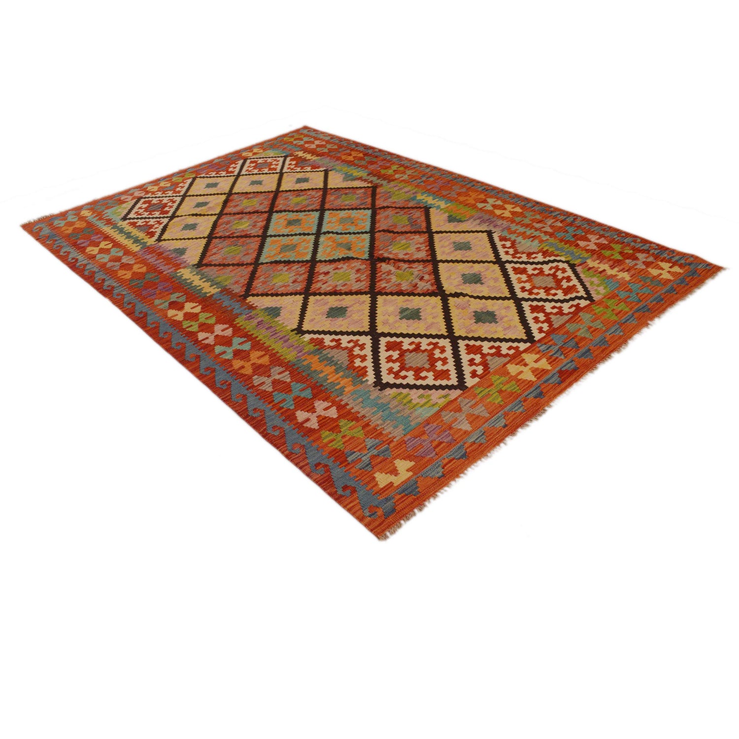 Handmade Vegetable Kelim 5' 10" x 8' 6" (ft) - No. P35041