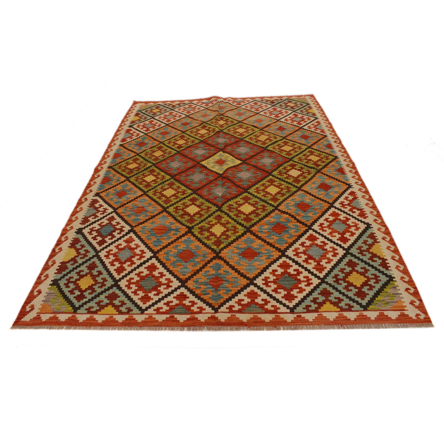 Handmade Vegetable Kilim 5' 11" x 8' 8" (ft) - No. P35045
