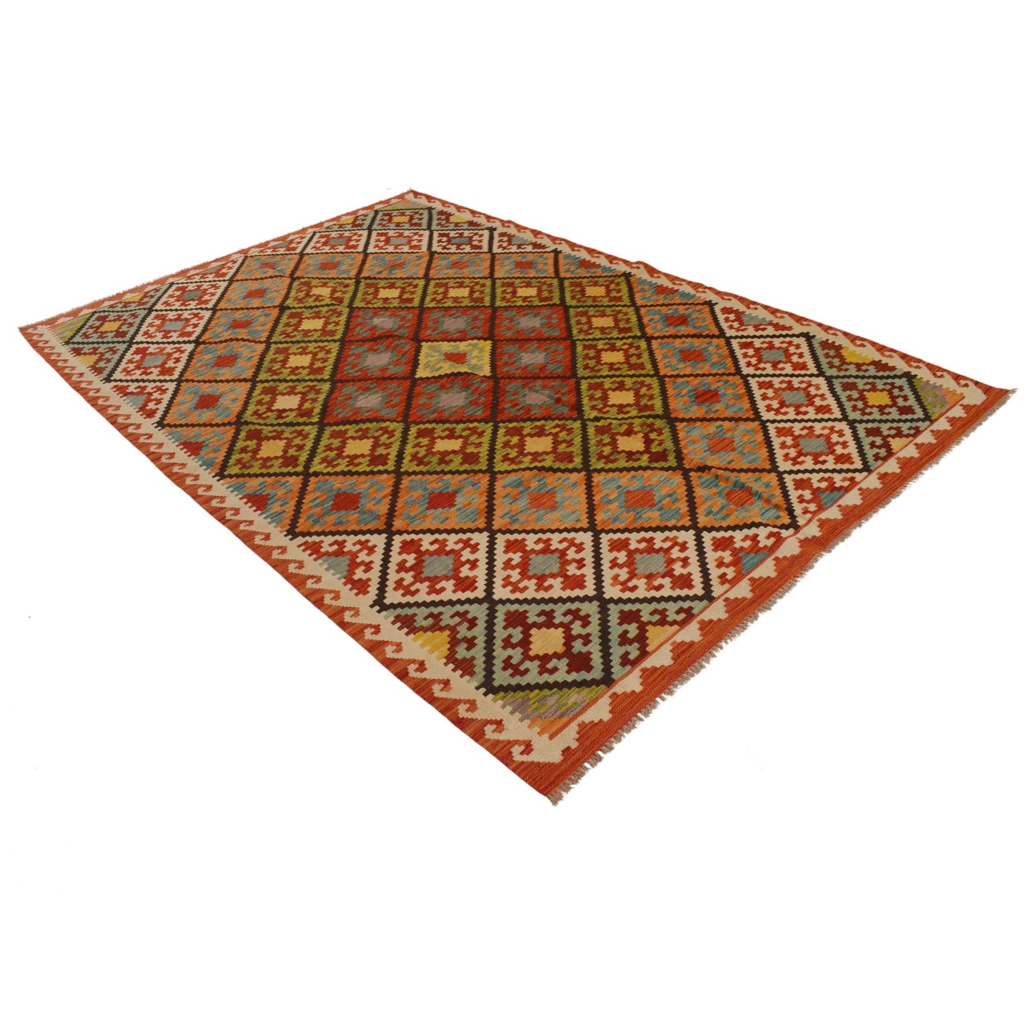 Handmade Vegetable Kilim 5' 11" x 8' 8" (ft) - No. P35045