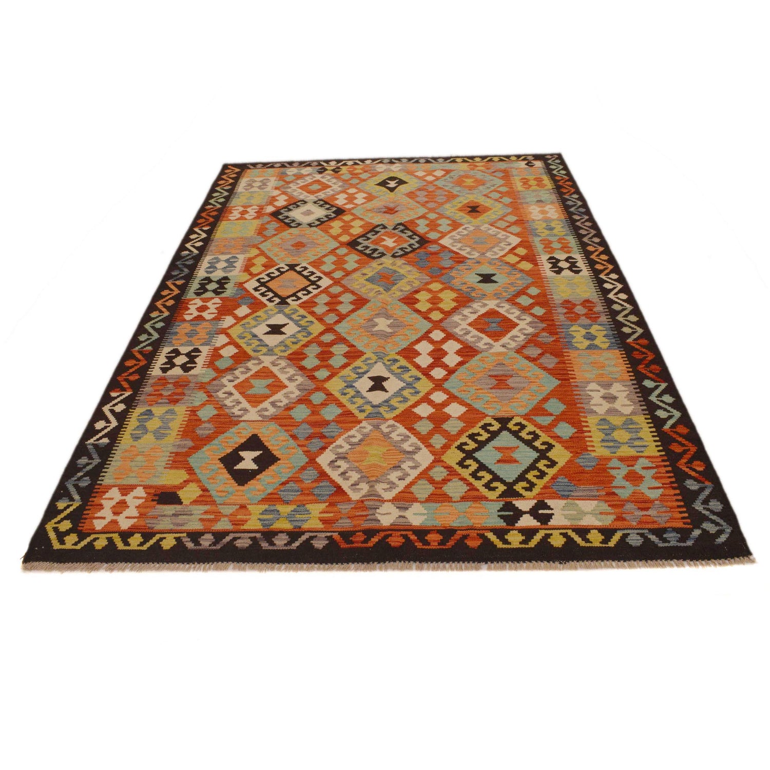 Handmade Vegetable Kelim 5' 10" x 8' 2" (ft) - No. P35046