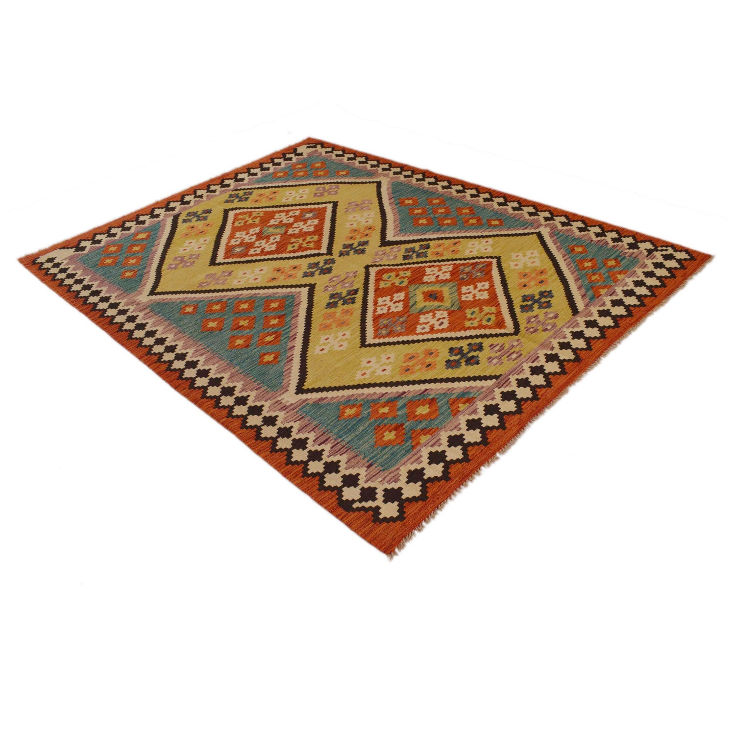 Handmade Vegetable Kilim 5' 10" x 7' 7" (ft) - No. P35047