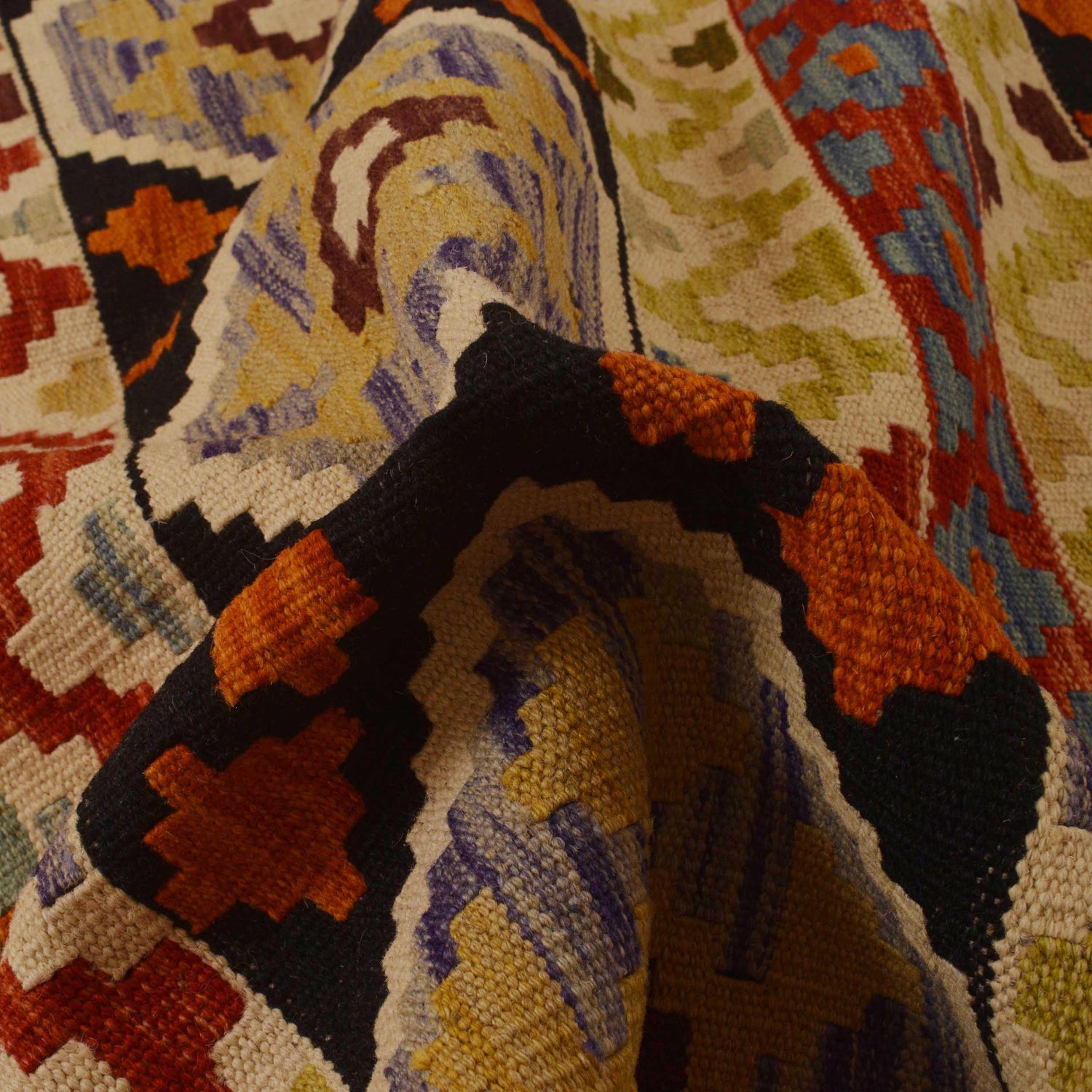 Handmade Vegetable Kilim 4' 10 x 7' 5 (ft) - No. P35050