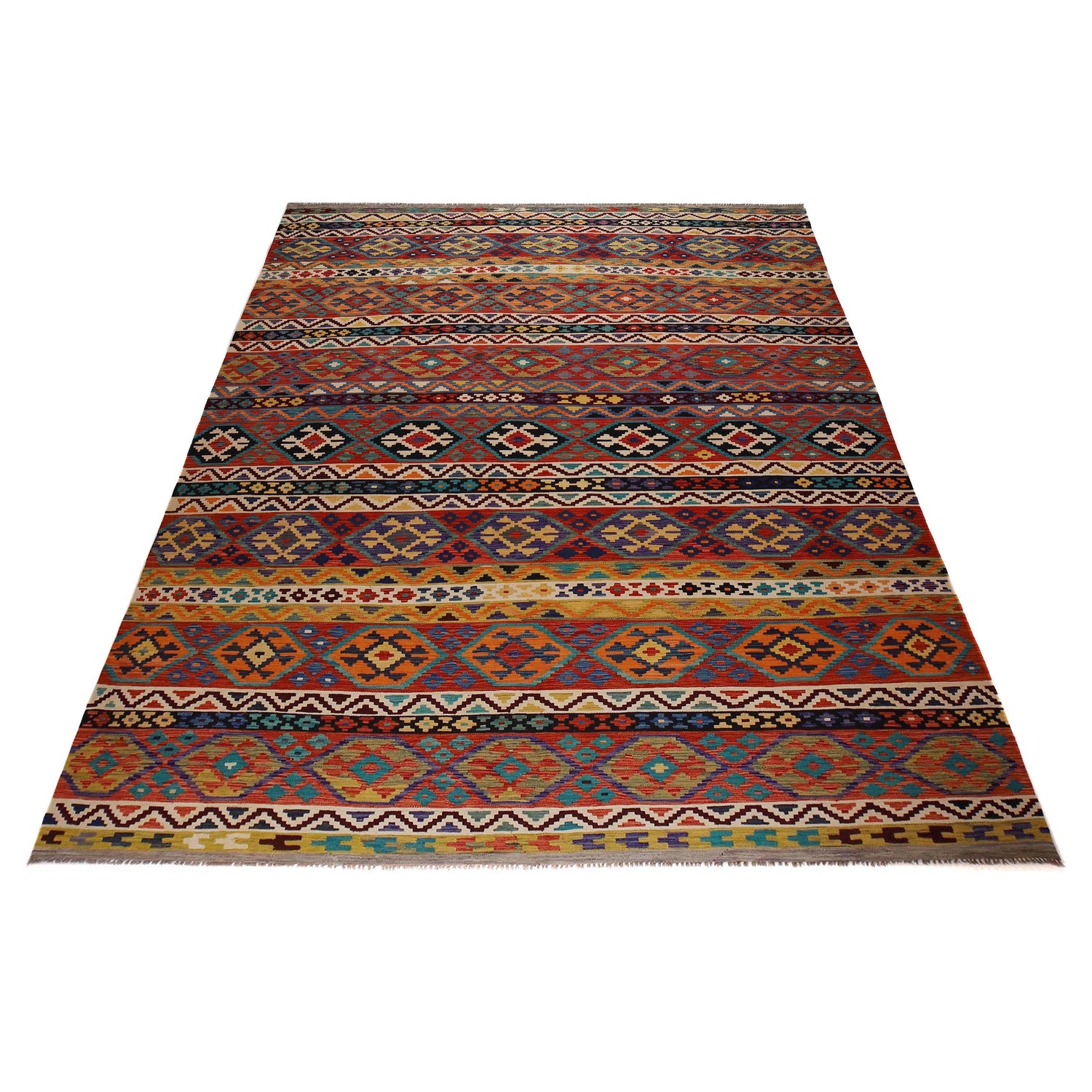 Handmade Vegetable Kilim 9' 7" x 12' 8" (ft) - No. P35056