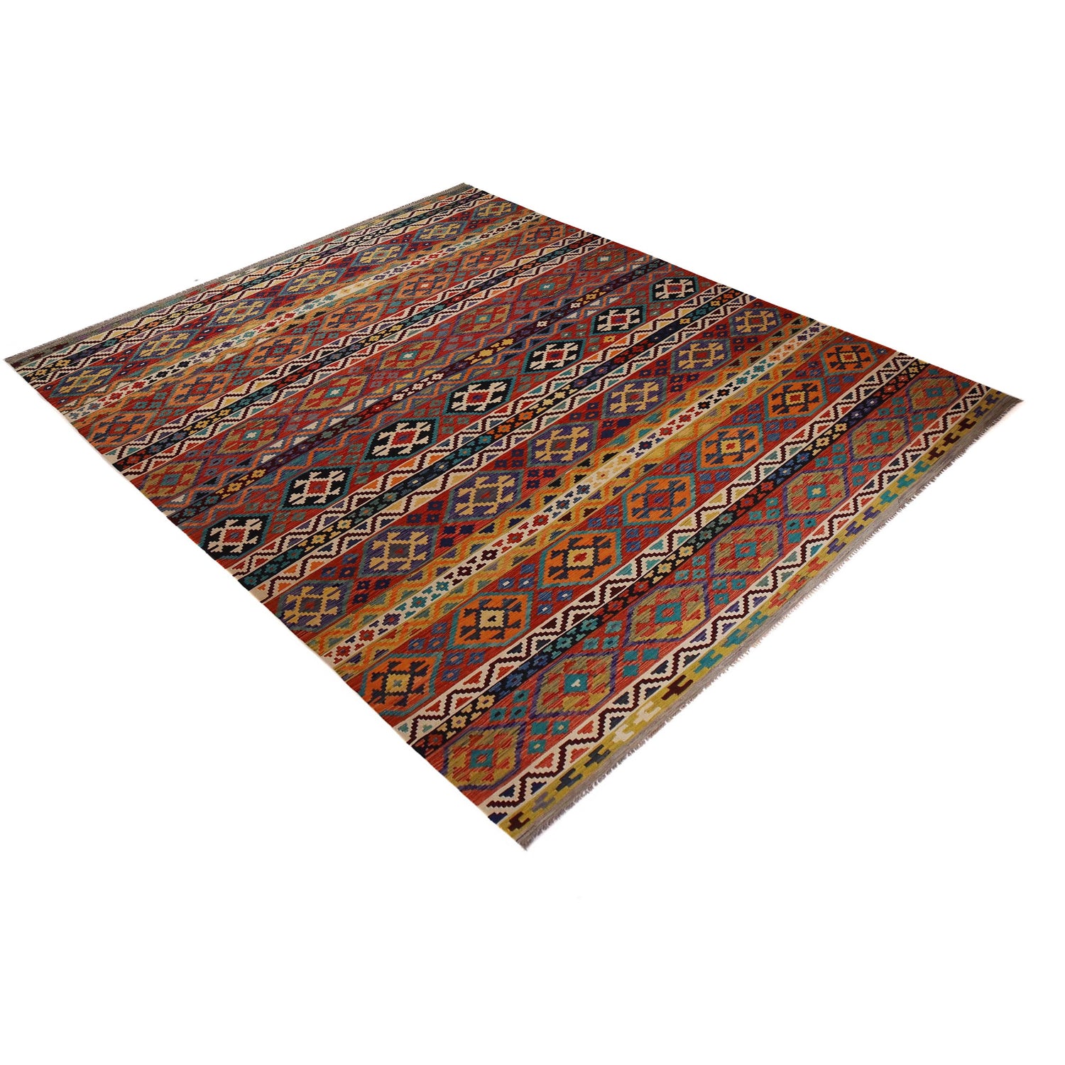 Handmade Vegetable Kilim 9' 7" x 12' 8" (ft) - No. P35056