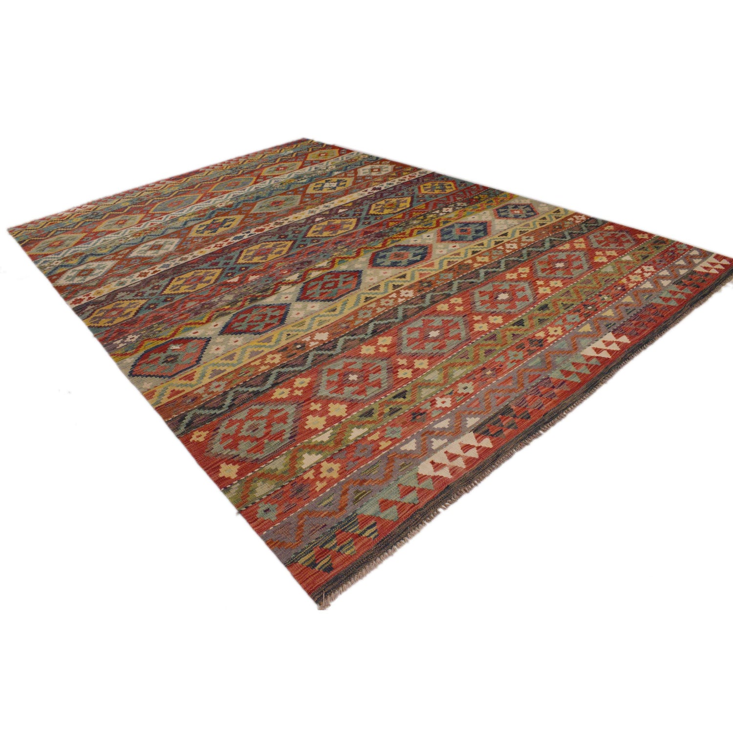 Handmade Vegetable Kilim 8' 4 x 11' 11 (ft) - No. P35058