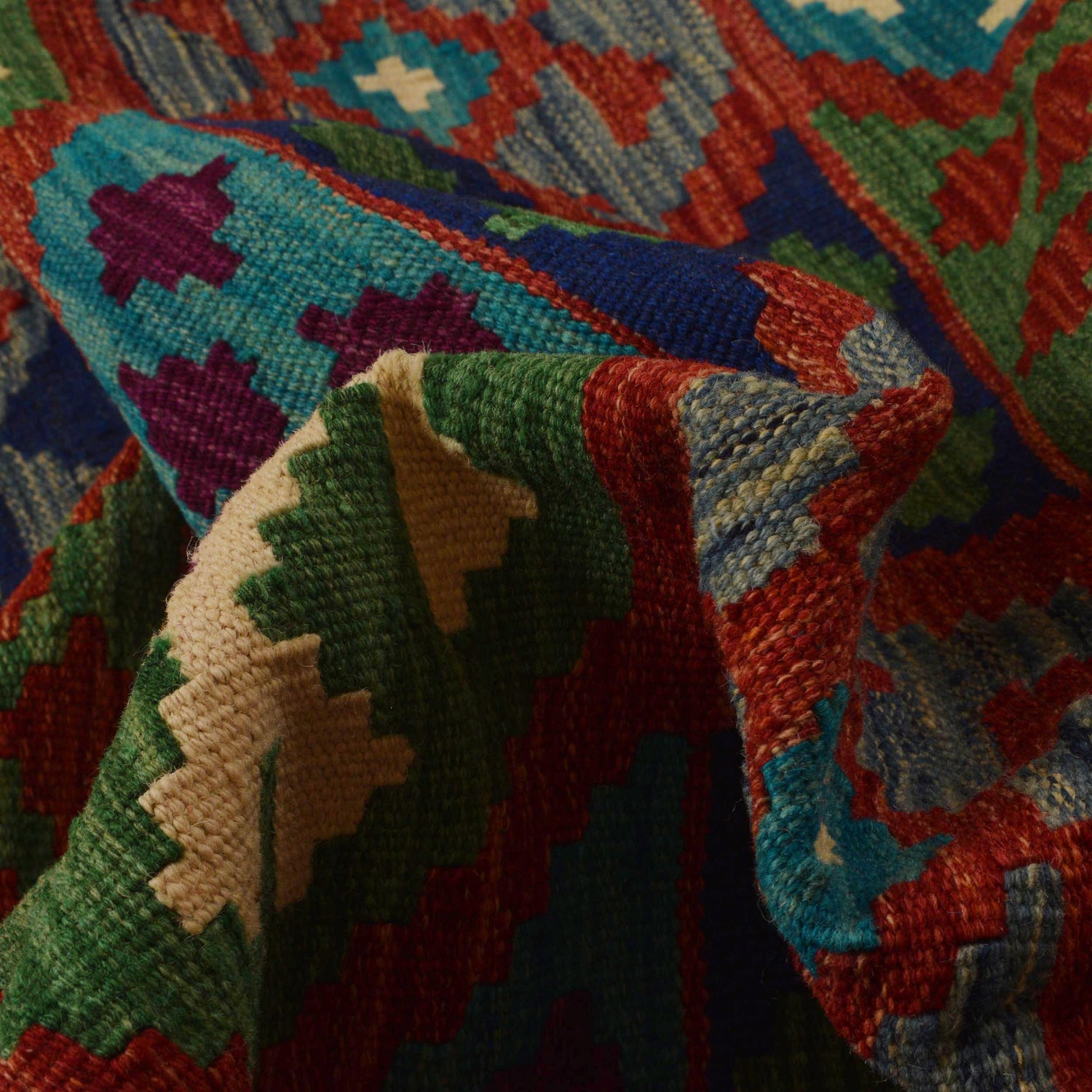 Handmade Vegetable Kelim 8' 1" x 9' 10" (ft) - No. P35070