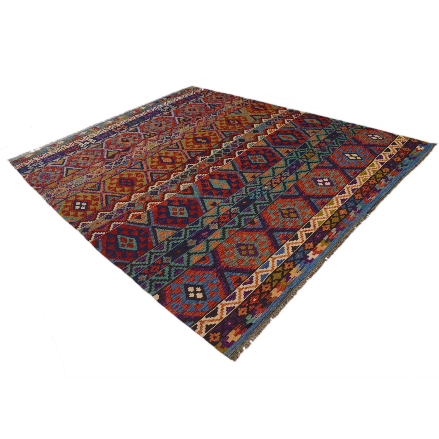 Handmade Vegetable Kilim 7' 9" x 9' 3" (ft) - No. P35071