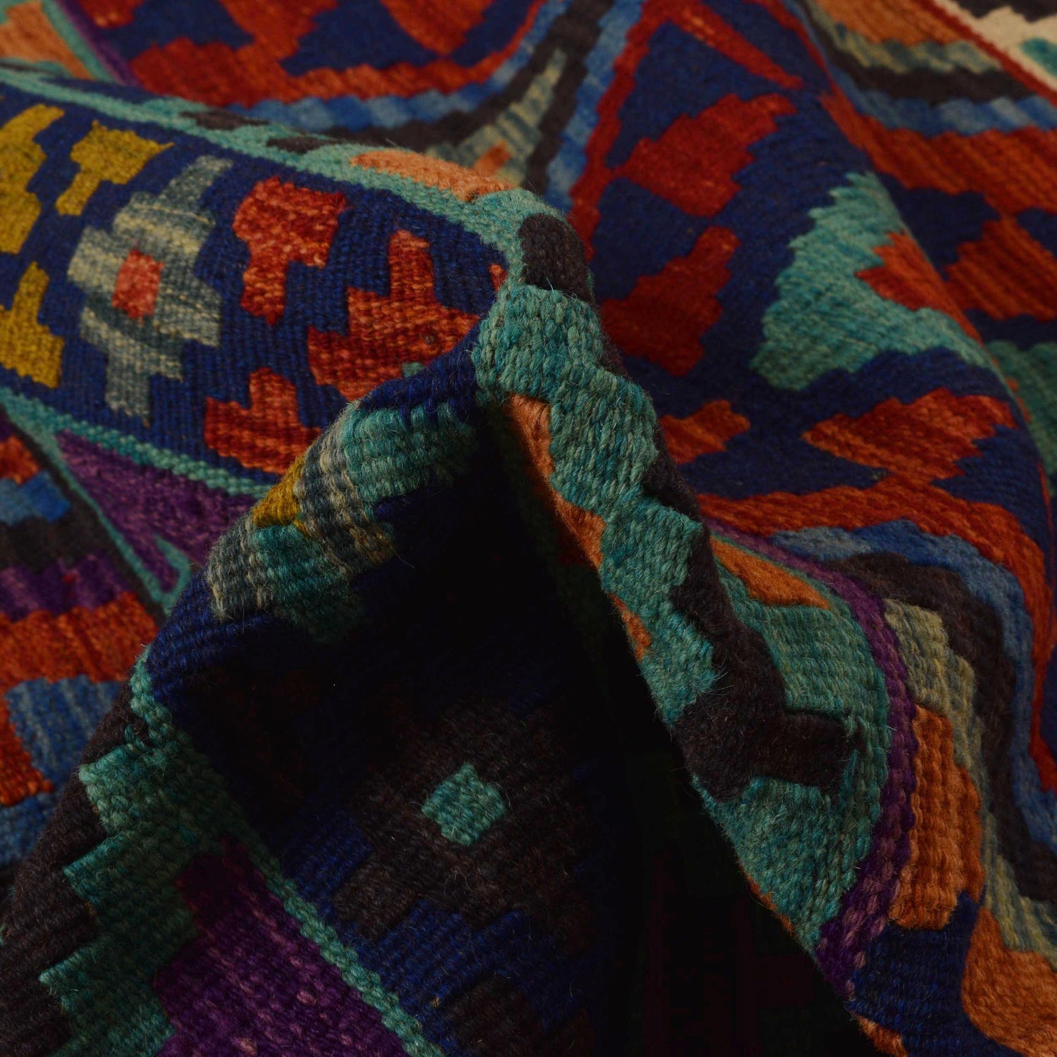 Handmade Vegetable Kilim 7' 9" x 9' 3" (ft) - No. P35071