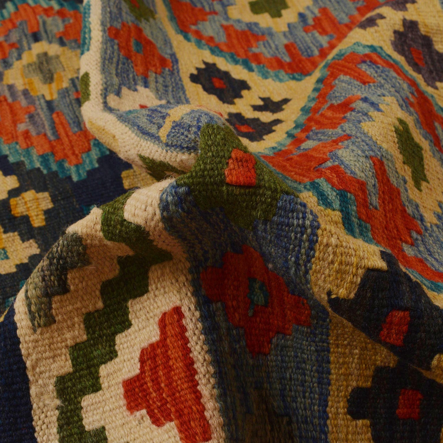 Handmade Vegetable Kilim 8' 1 x 11' 6 (ft) - No. P35072