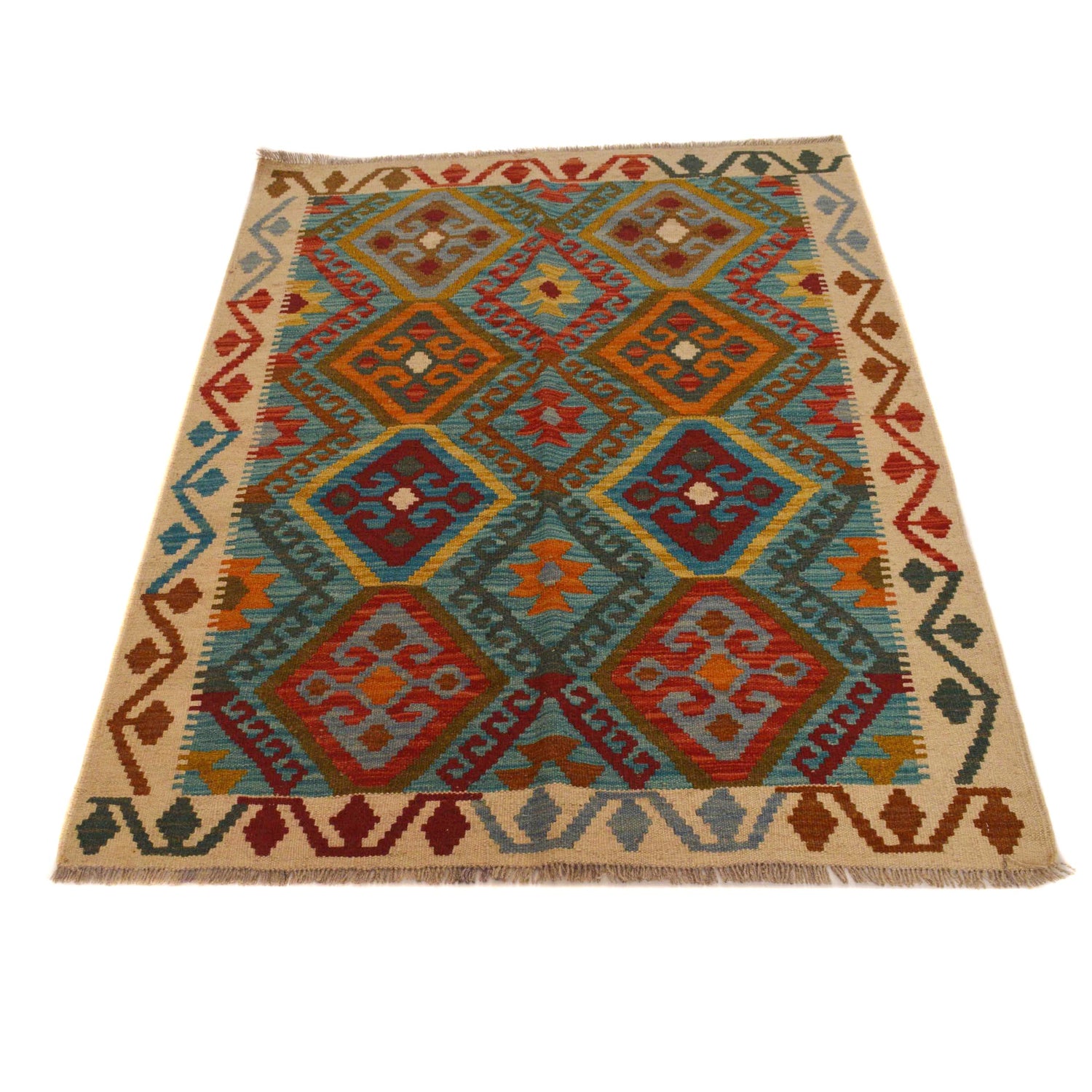 Handmade Vegetable Kilim 3' 5"  x 4' 8" (ft) - No. P35082