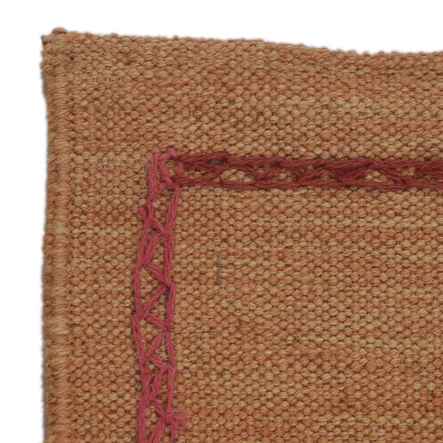 Pink Embroidery Flatweave Kilim 3' 3" x 6' 10" (ft)- No. P35159