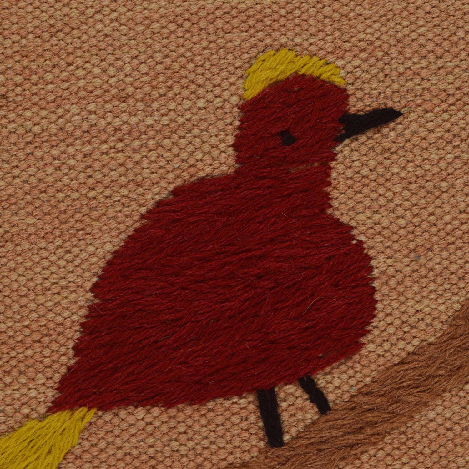 Pink Embroidery Flatweave Kilim 3' 3" x 6' 10" (ft)- No. P35159