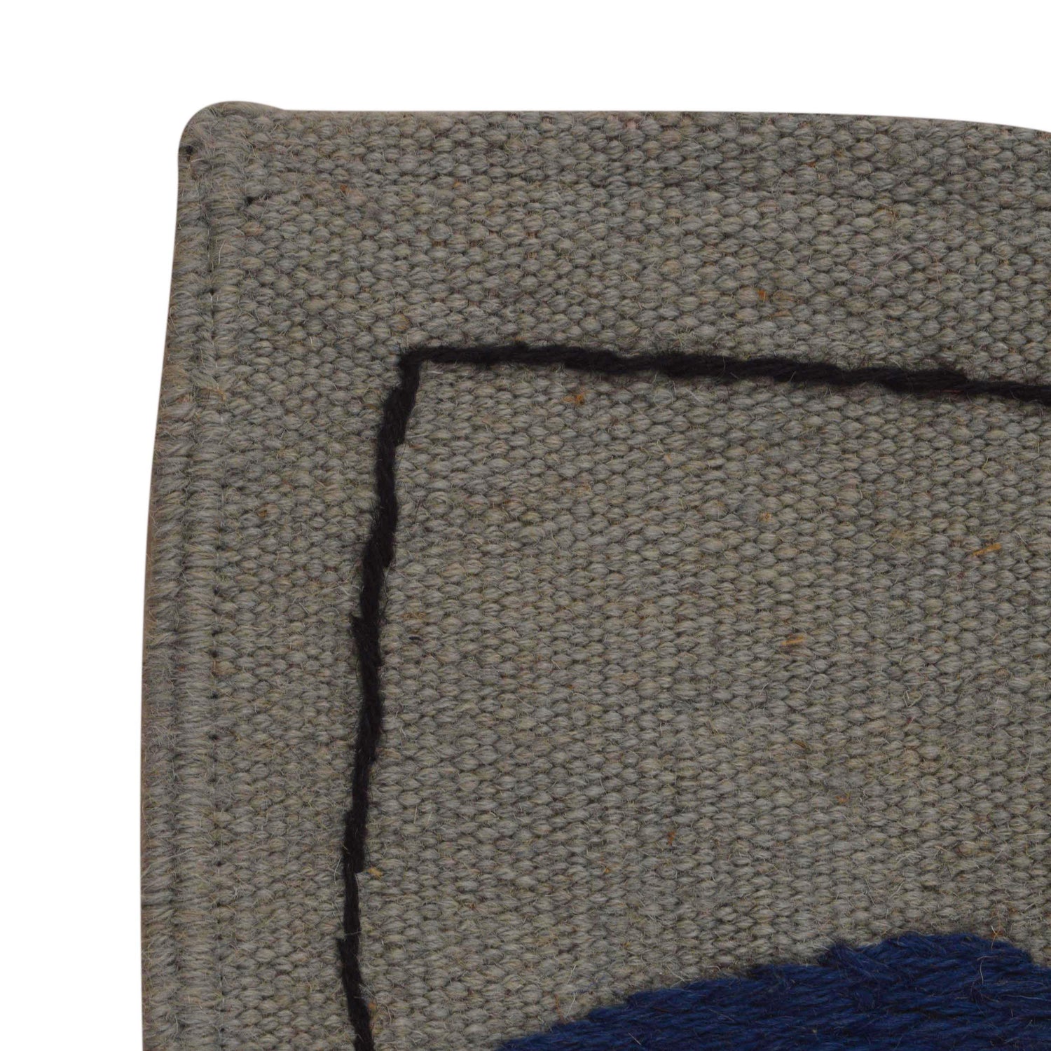 Grey Color Embroidery Flatweave Kilim 3' 11" x 5' 9" (ft) - No. P35166