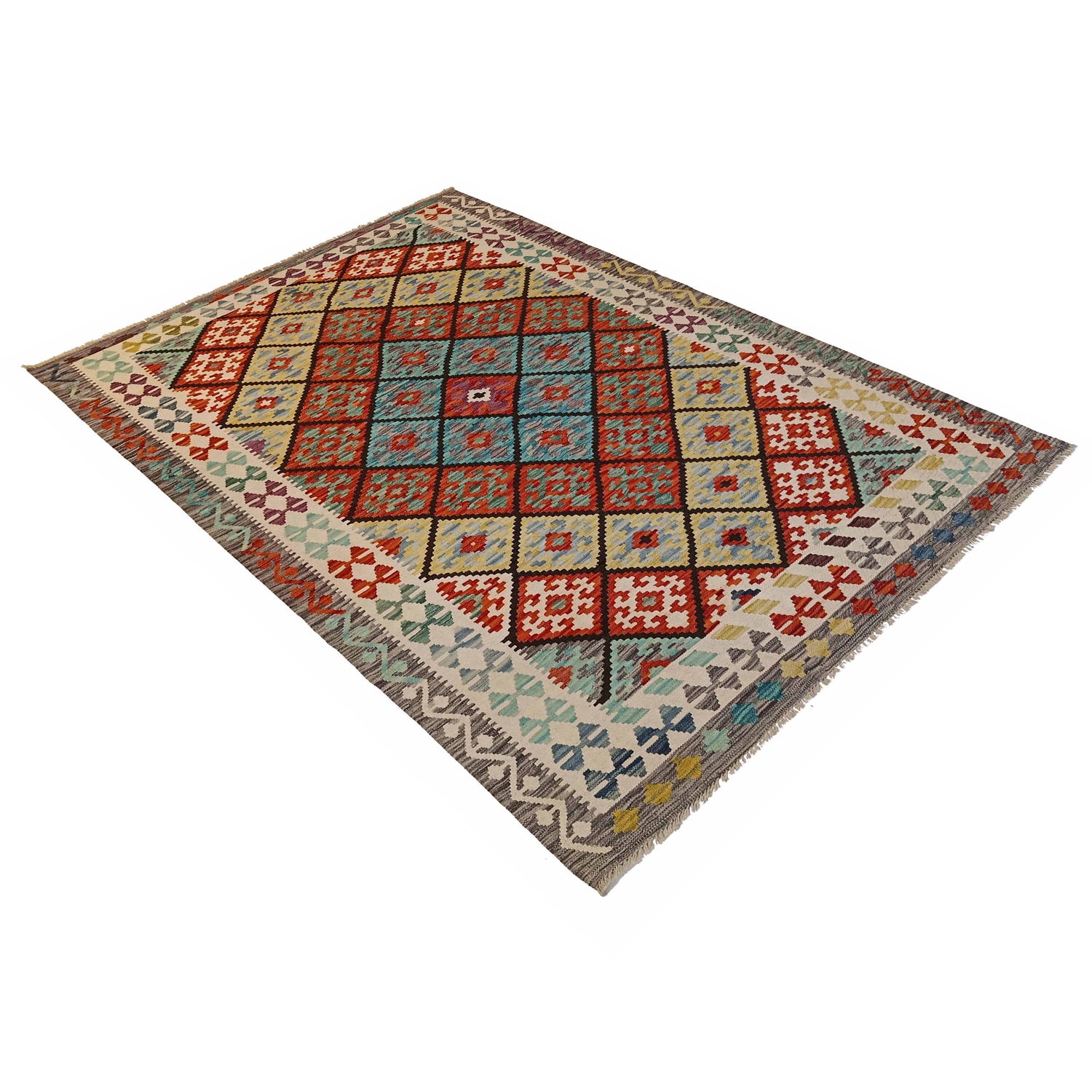 Handmade Vegetable Kilim 5' 6" x 8' 1" (ft) - No. P35225