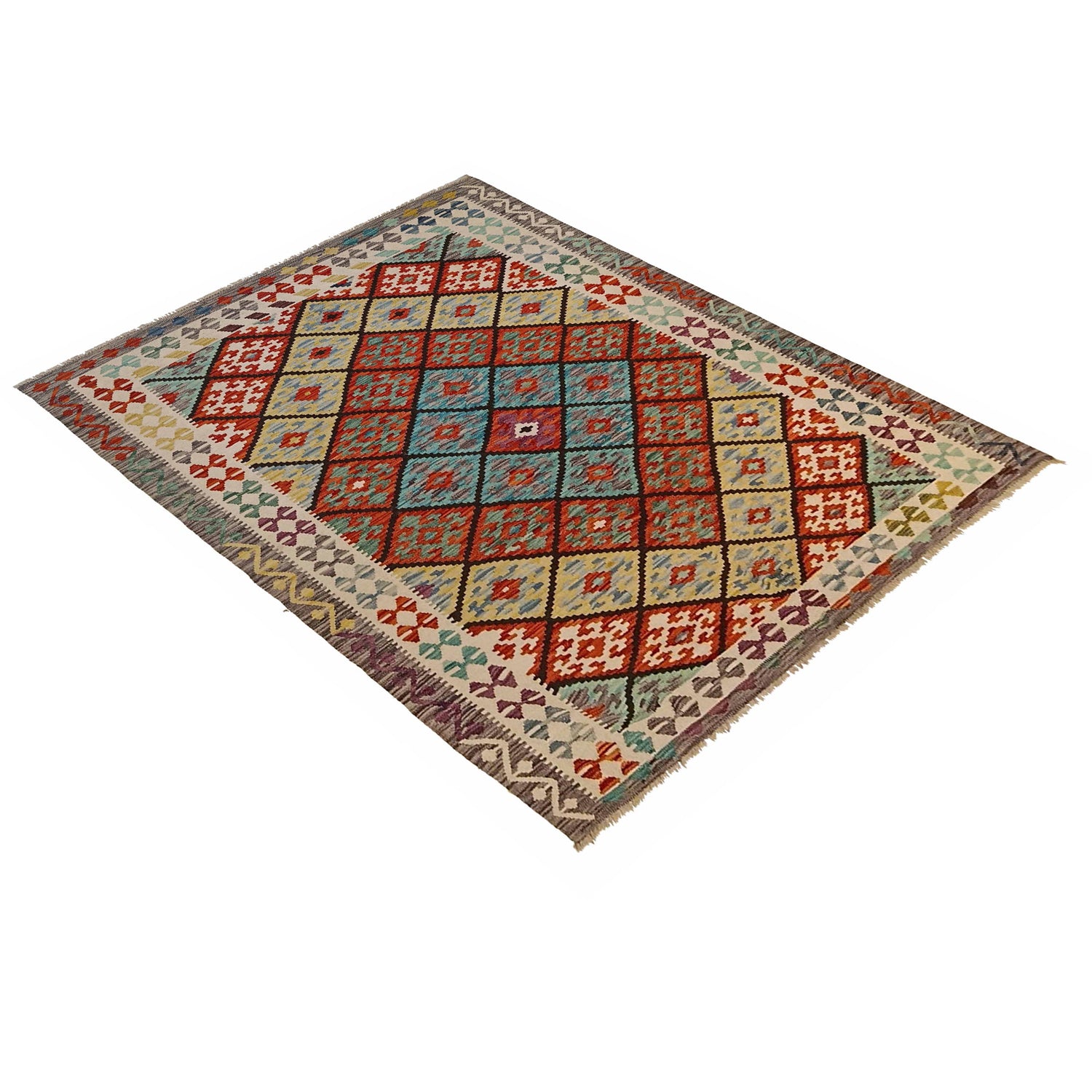 Handmade Vegetable Kilim 5' 6" x 8' 1" (ft) - No. P35225