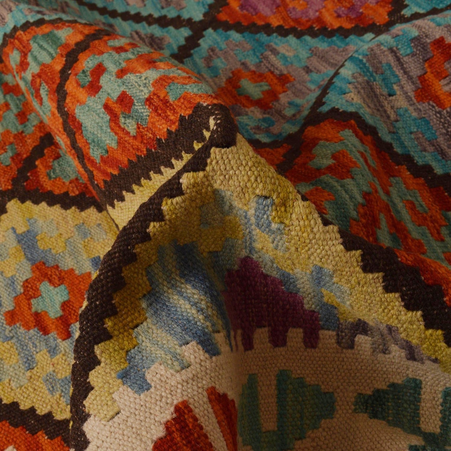 Handmade Vegetable Kilim 5' 6" x 8' 1" (ft) - No. P35225