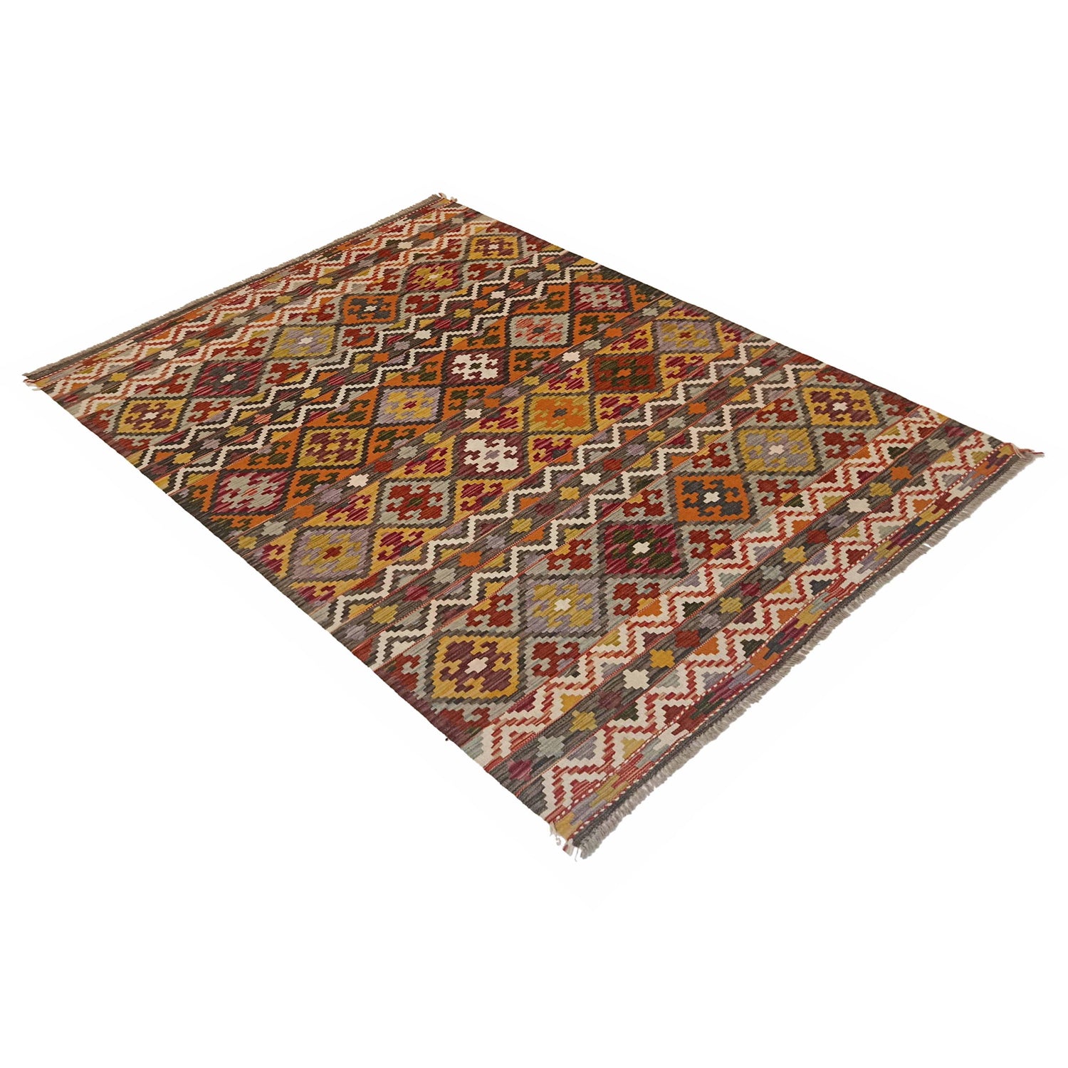 Handmade Vegetable Kelim 4' 11" x 6' 9" (ft) - No. P35229