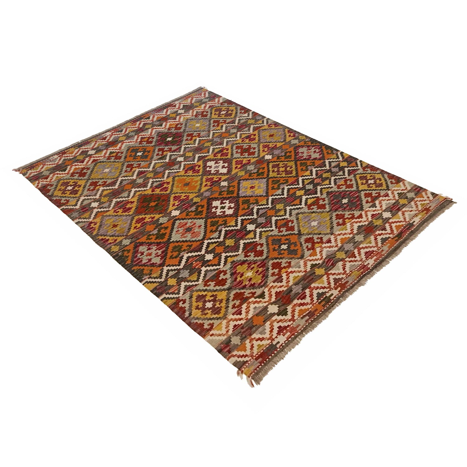 Handmade Vegetable Kelim 4' 11" x 6' 9" (ft) - No. P35229