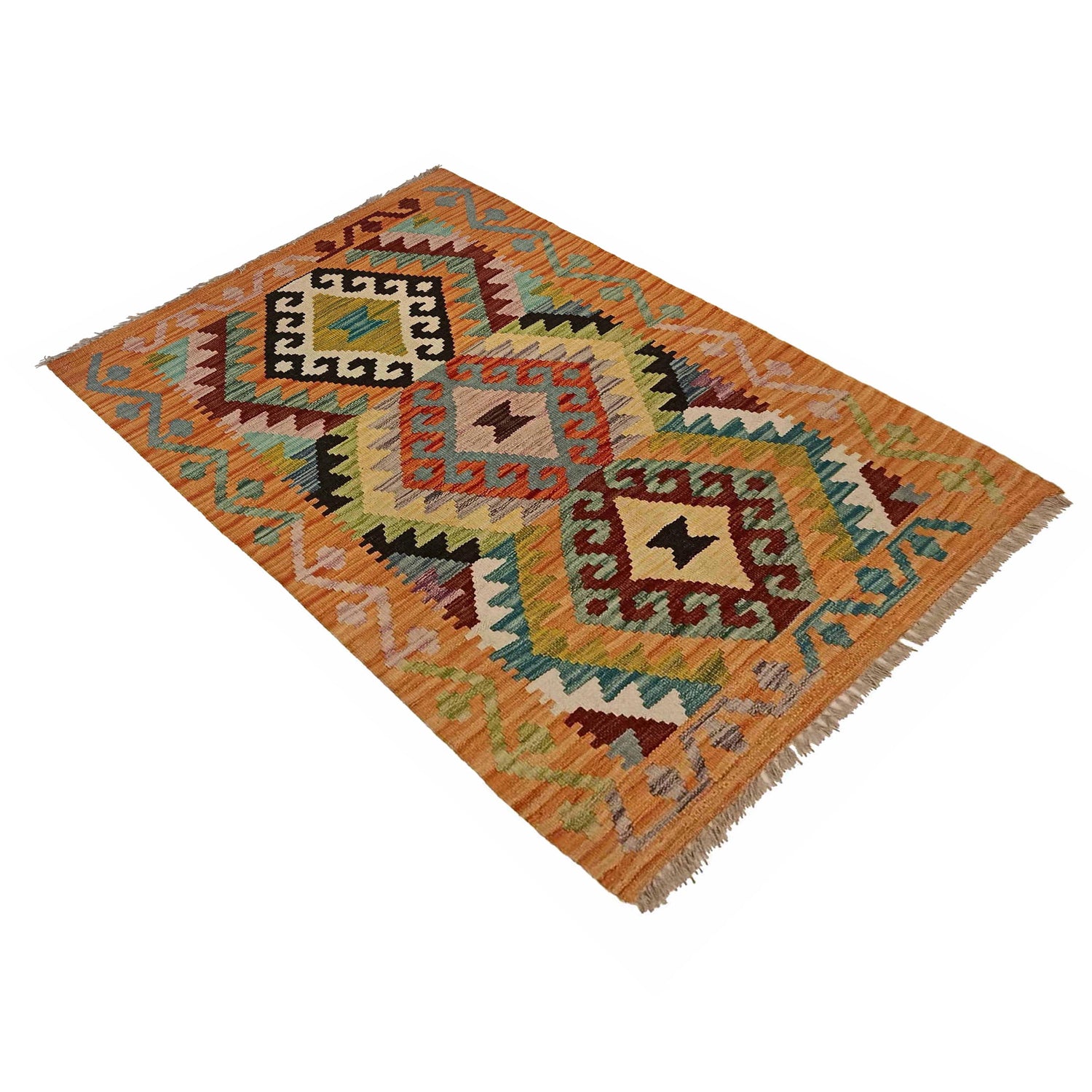 Handmade Vegetable Kilim 2' 7" x 4' 1" (ft) - No. P35300