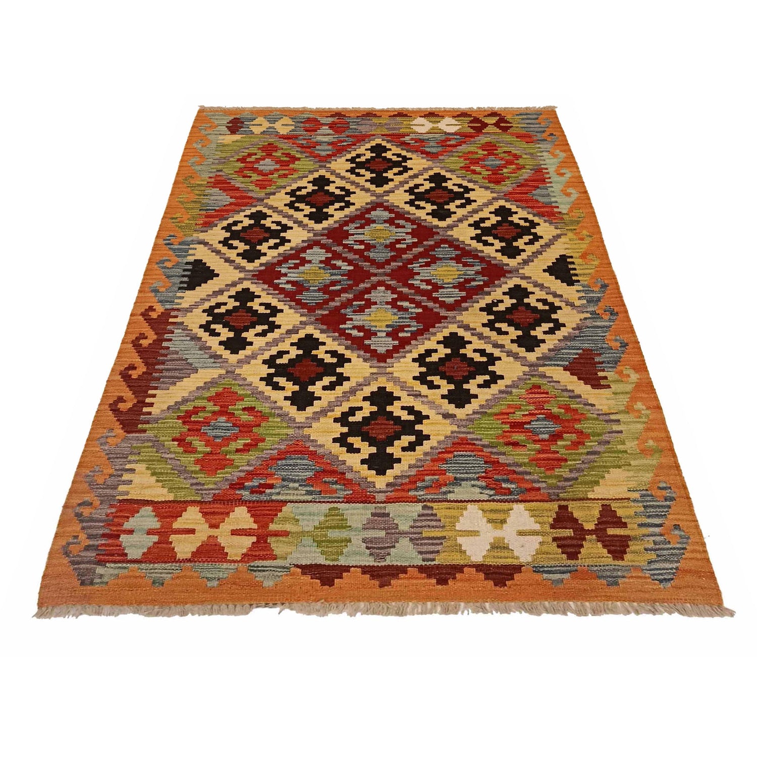 Handmade Vegetable Kelim 3' 5"  x 5' 2" (ft) - No. P35307