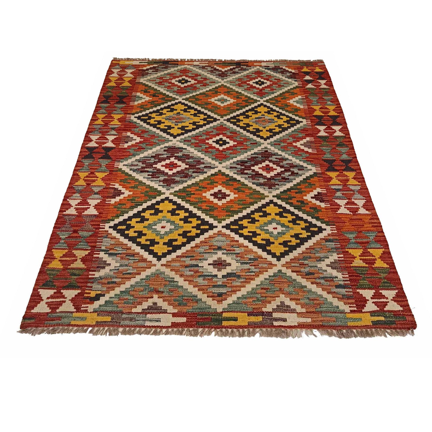 Handmade Vegetable Kilim 3' 4"  x 4' 9" (ft) - No. P35310
