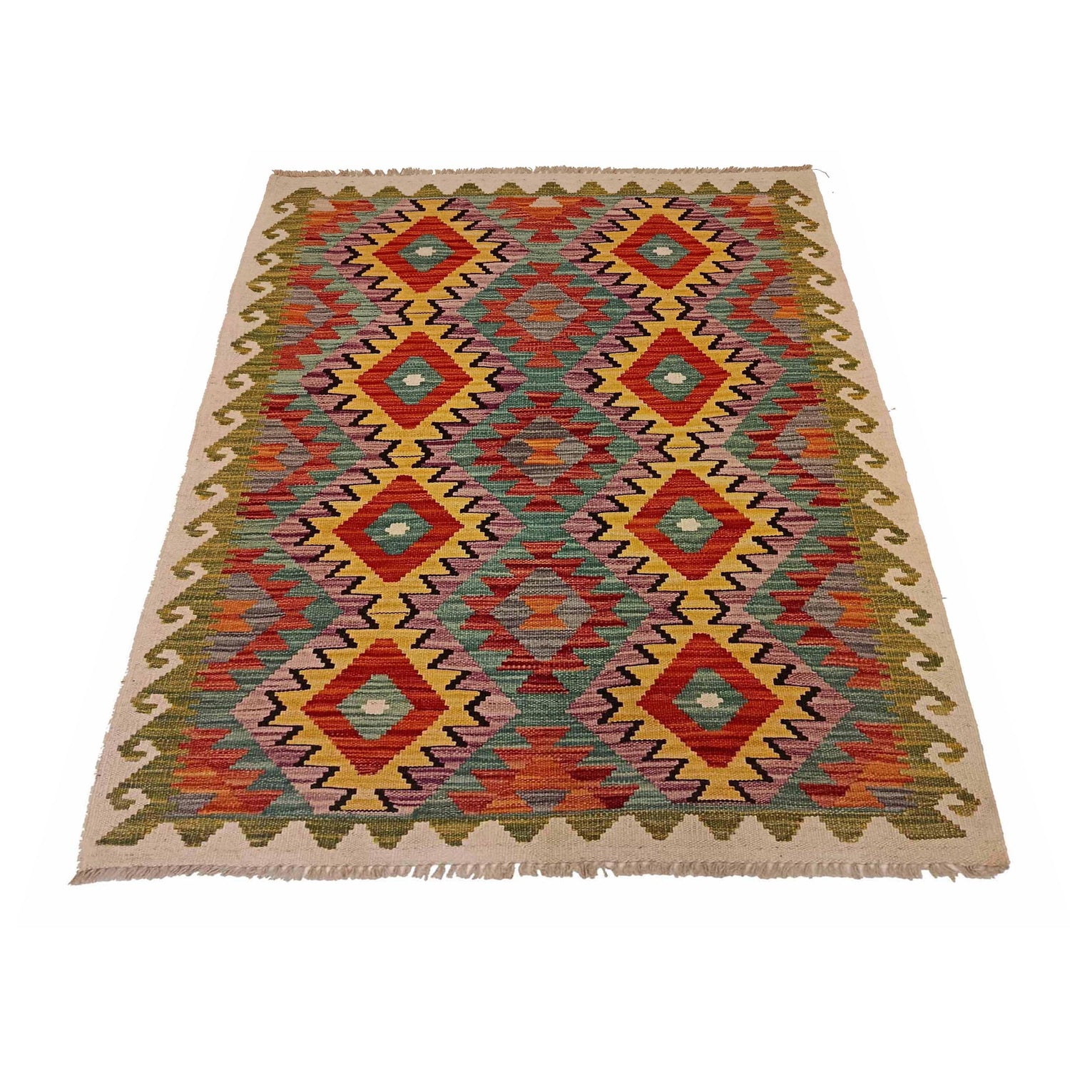 Handmade Vegetable Kilim 3' 5"  x 5' 3" (ft) - No. P35315