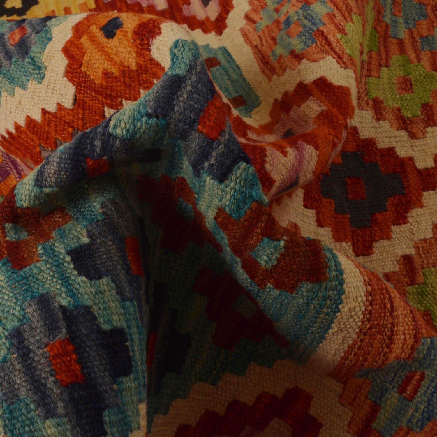 Handmade Vegetable Kelim 3' 2" x 4' 10" (ft) - No. P35327