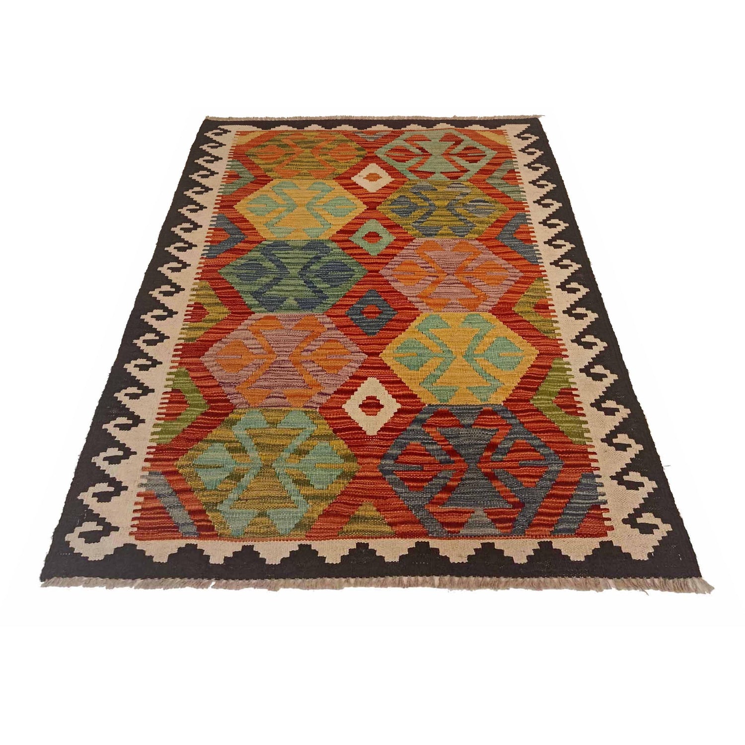 Handmade Vegetable Kilim 3' 5" x 5' 1" (ft) - No. P35328