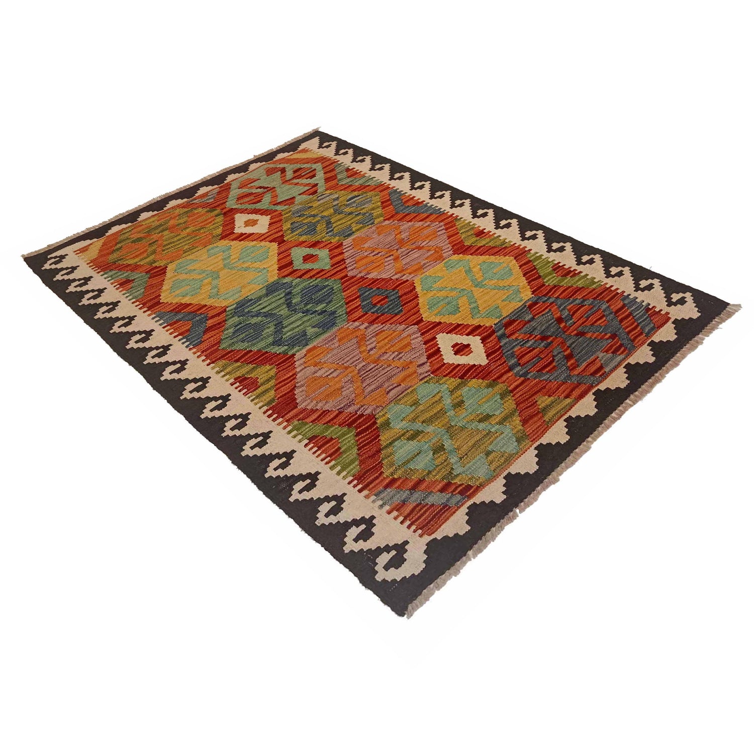 Handmade Vegetable Kilim 3' 5" x 5' 1" (ft) - No. P35328