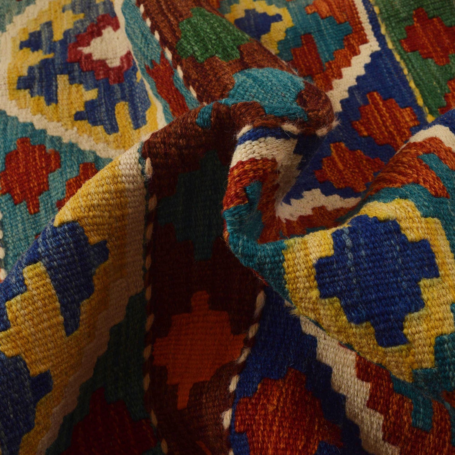 Handmade Vegetable Kilim 5' 1 x 6' 9 (ft) - No. P35332