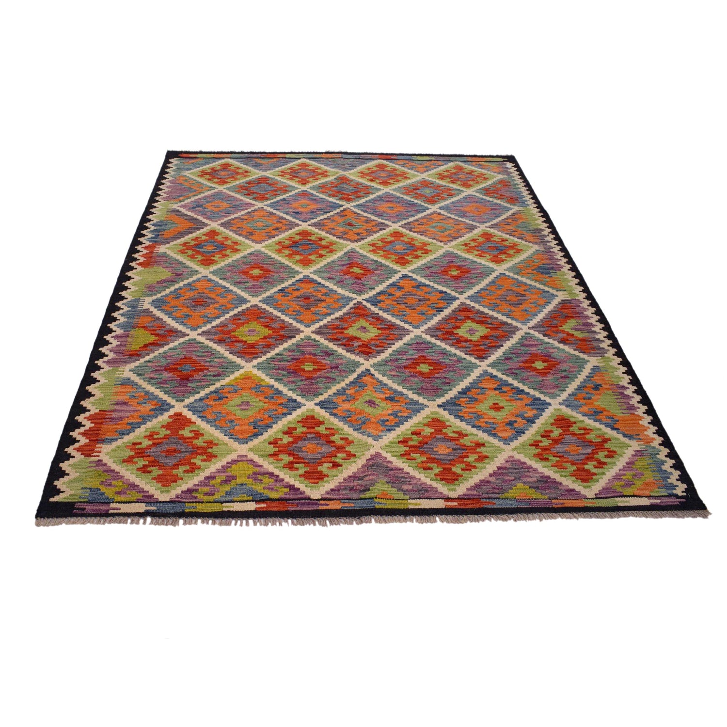 Handmade Vegetable Kelim 5' 0 x 6' 8 (ft) - No. P35333