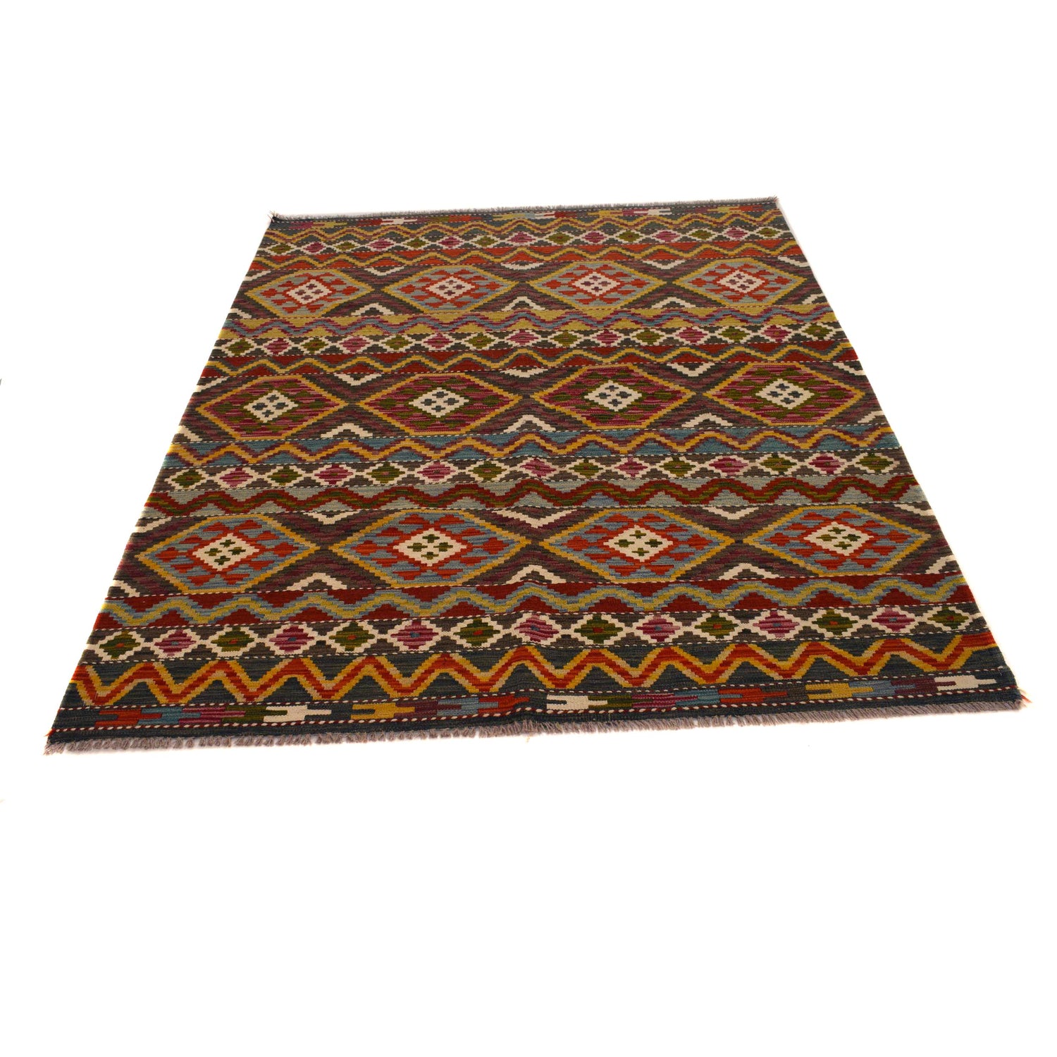 Handmade Vegetable Kilim 5' 0 x 6' 4 (ft) - No. P35337
