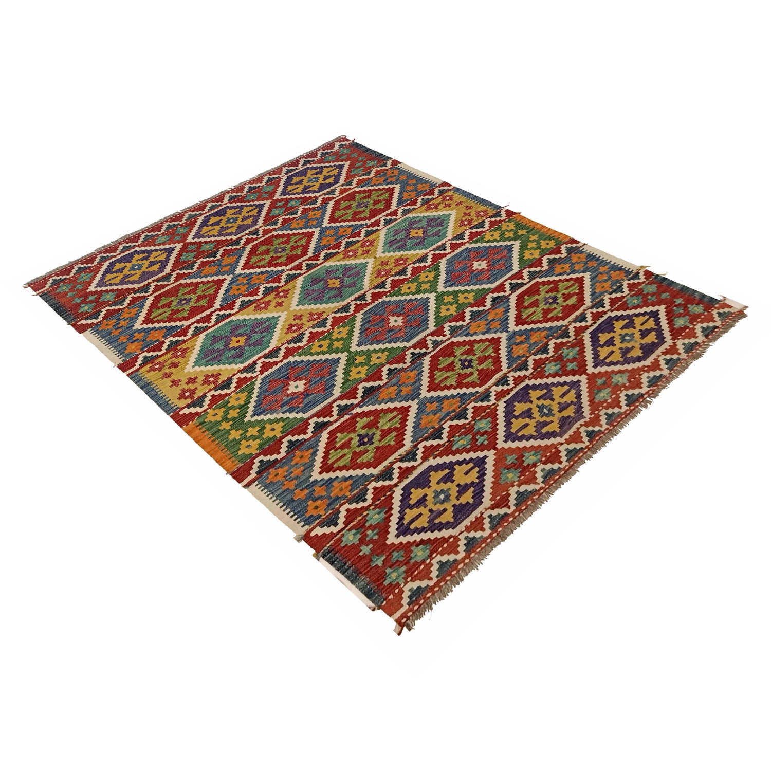 Handmade Vegetable Kelim 5' 0" x 6' 9" (ft) - No. P35338