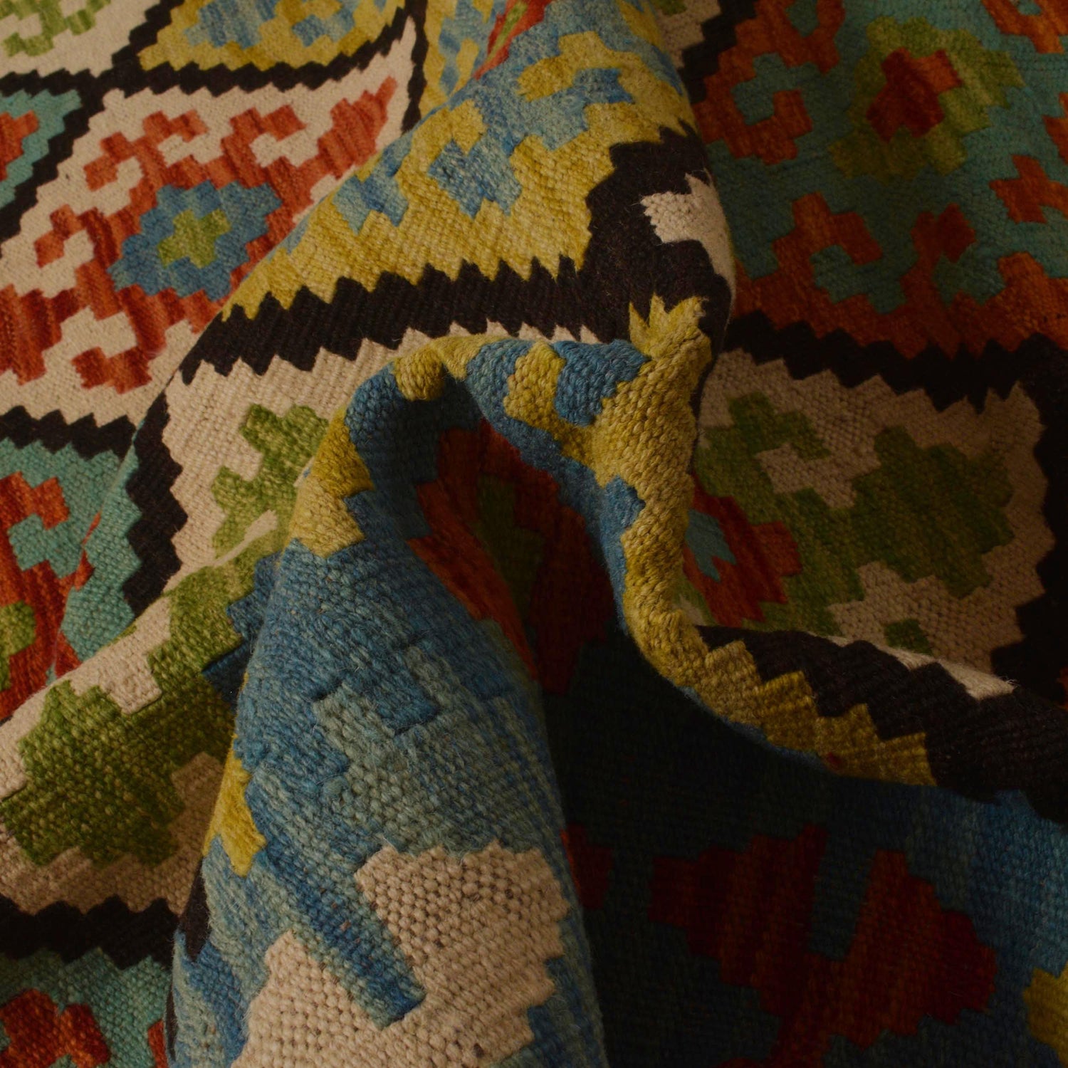 Handmade Vegetable Kilim 5' 1" x 6' 11" (ft) - No. P35341