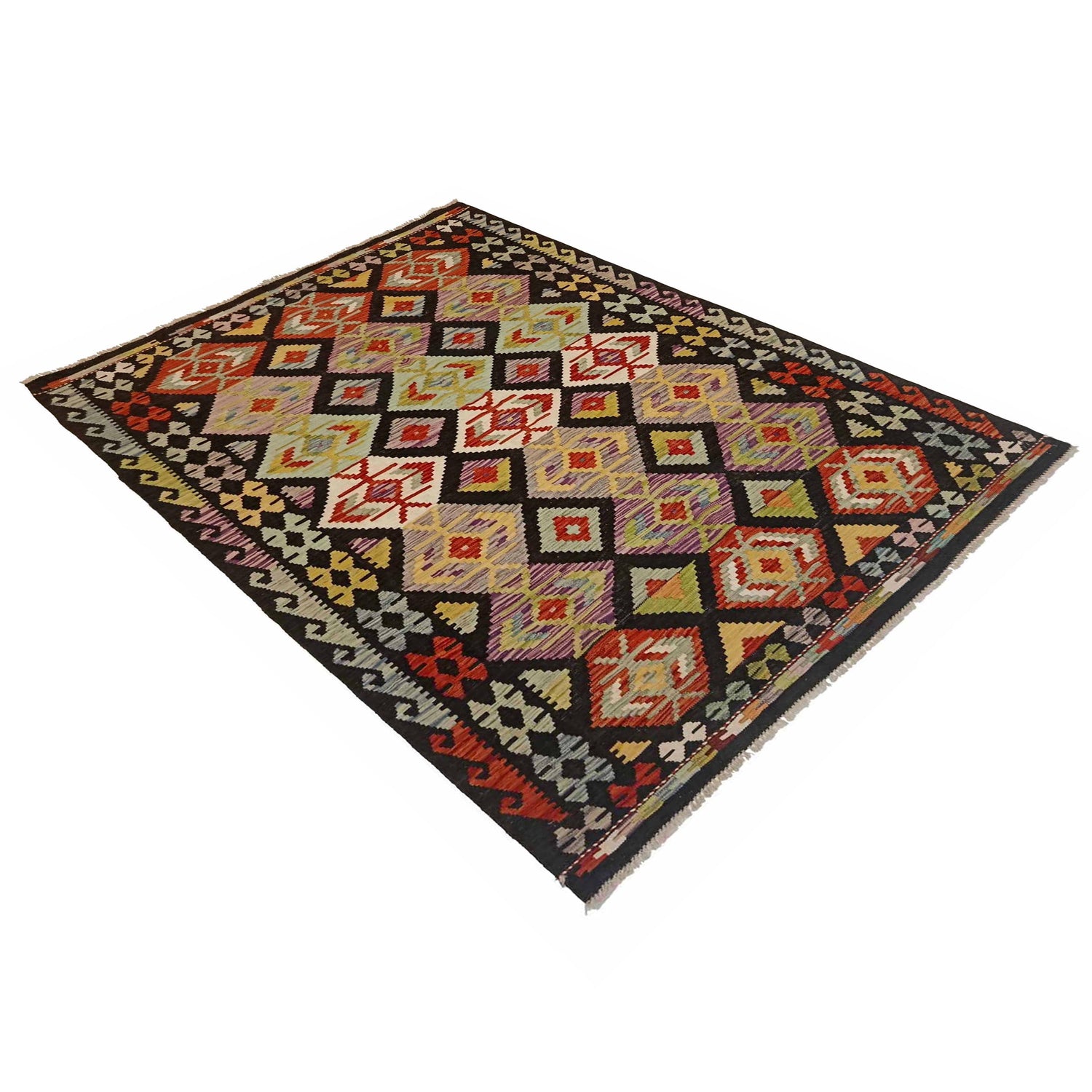Handmade Vegetable Kilim 5' 9" x 8' 2" (ft) - No. P35344