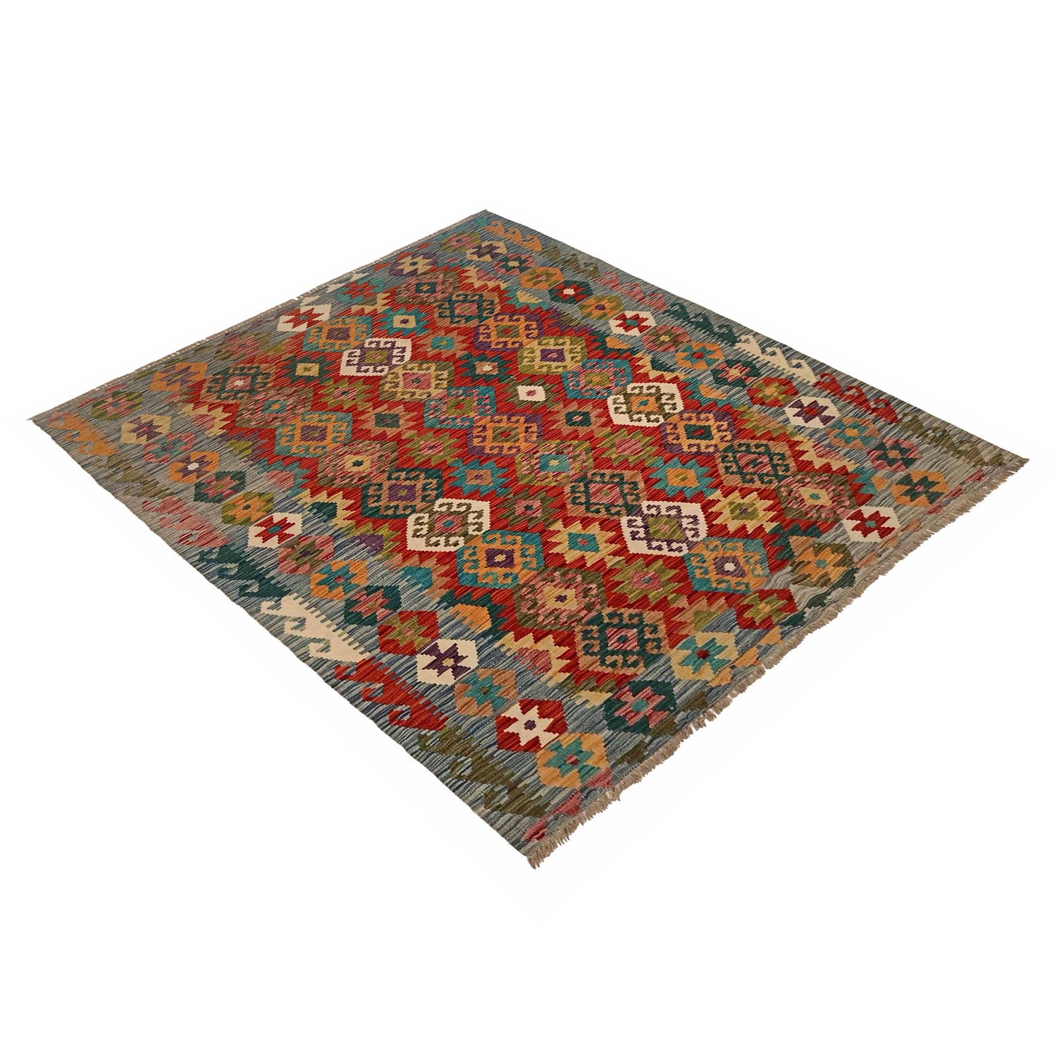 Handmade Vegetable Kelim 4' 11" x 6' 5" (ft) - No. P35345