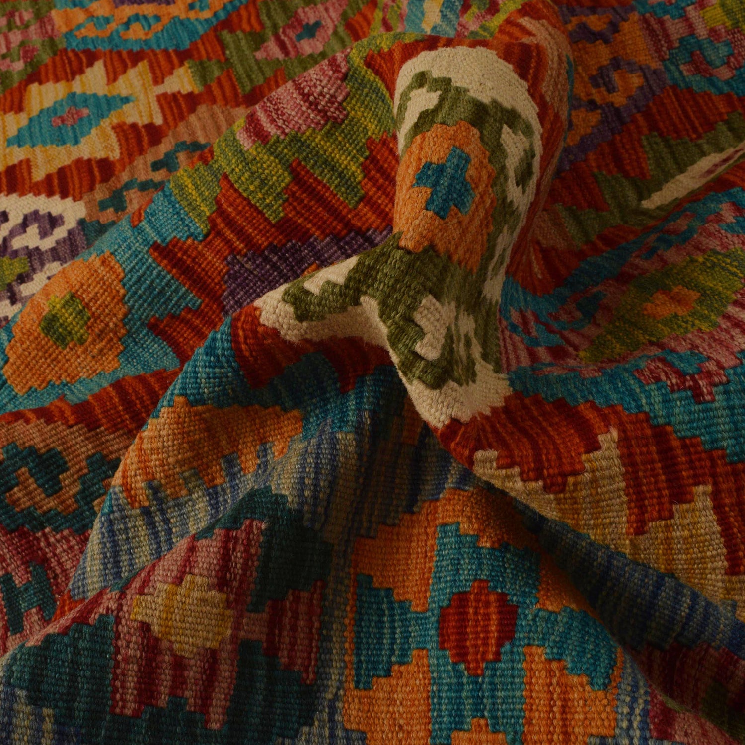 Handmade Vegetable Kelim 4' 11" x 6' 5" (ft) - No. P35345