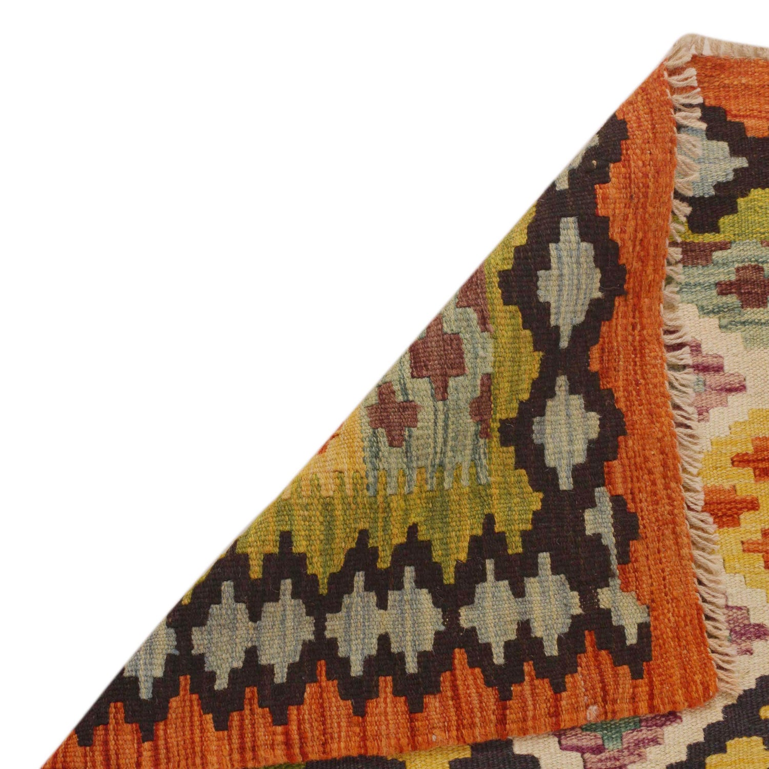 Handmade Vegetable Kelim 3' 6" x 5' 3" (ft) - No. P35350