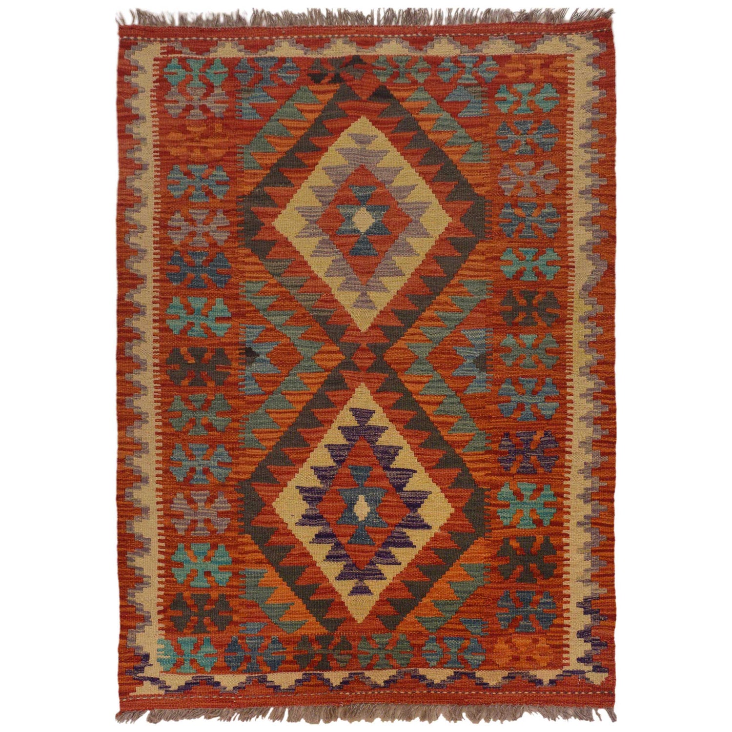 Handmade Vegetable Kilim 2' 10" x 4' 4" (ft) - No. P35468