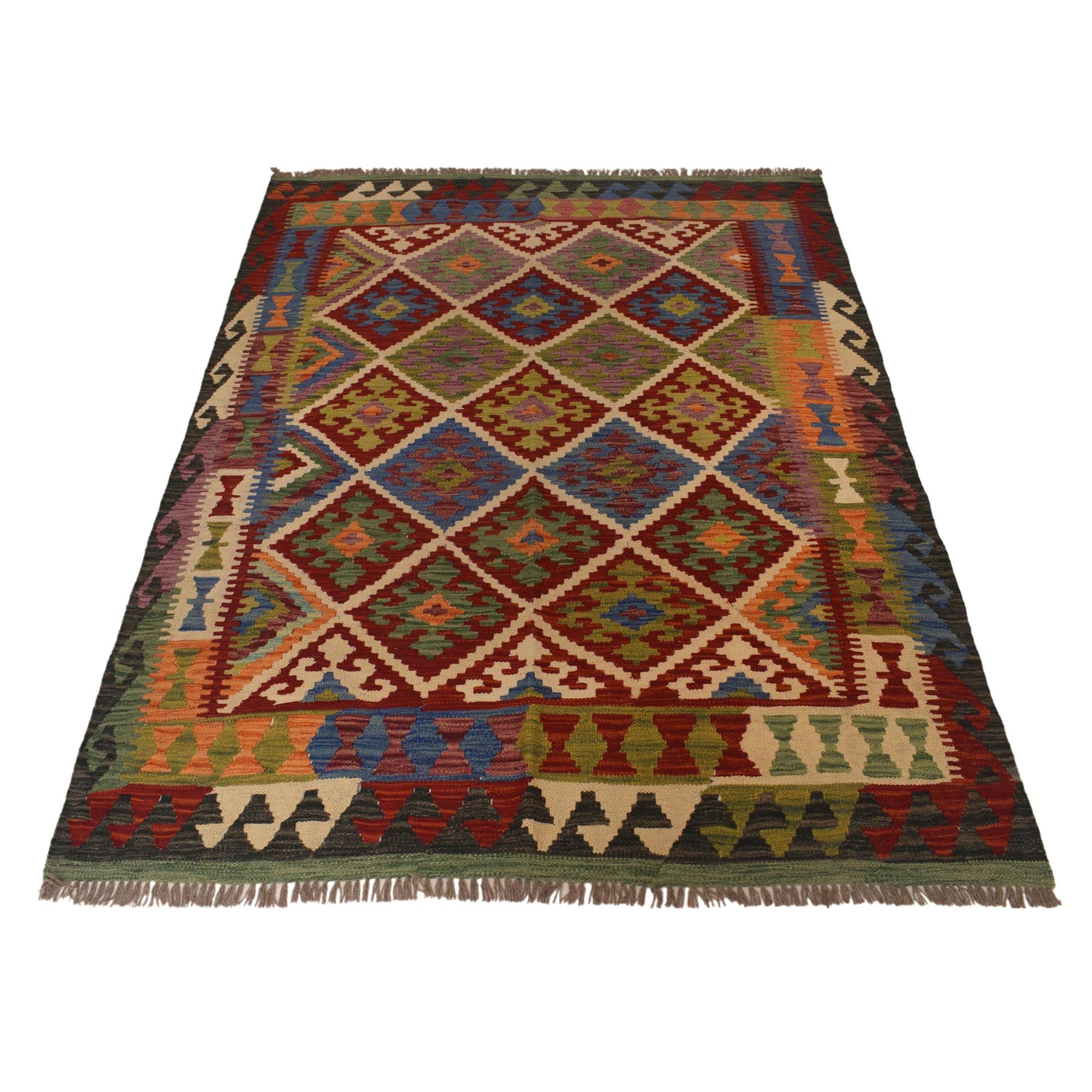 Handmade Vegetable Kilim 5' 0" x 6' 0" (ft) - No. P35474