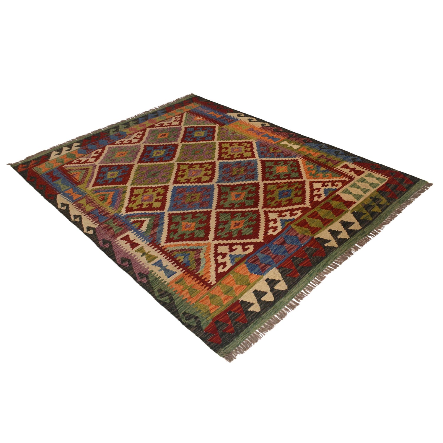 Handmade Vegetable Kilim 5' 0" x 6' 0" (ft) - No. P35474