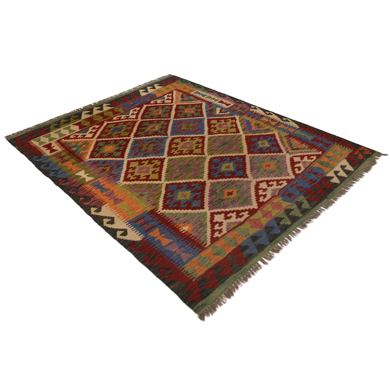 Handmade Vegetable Kilim 5' 0" x 6' 0" (ft) - No. P35474